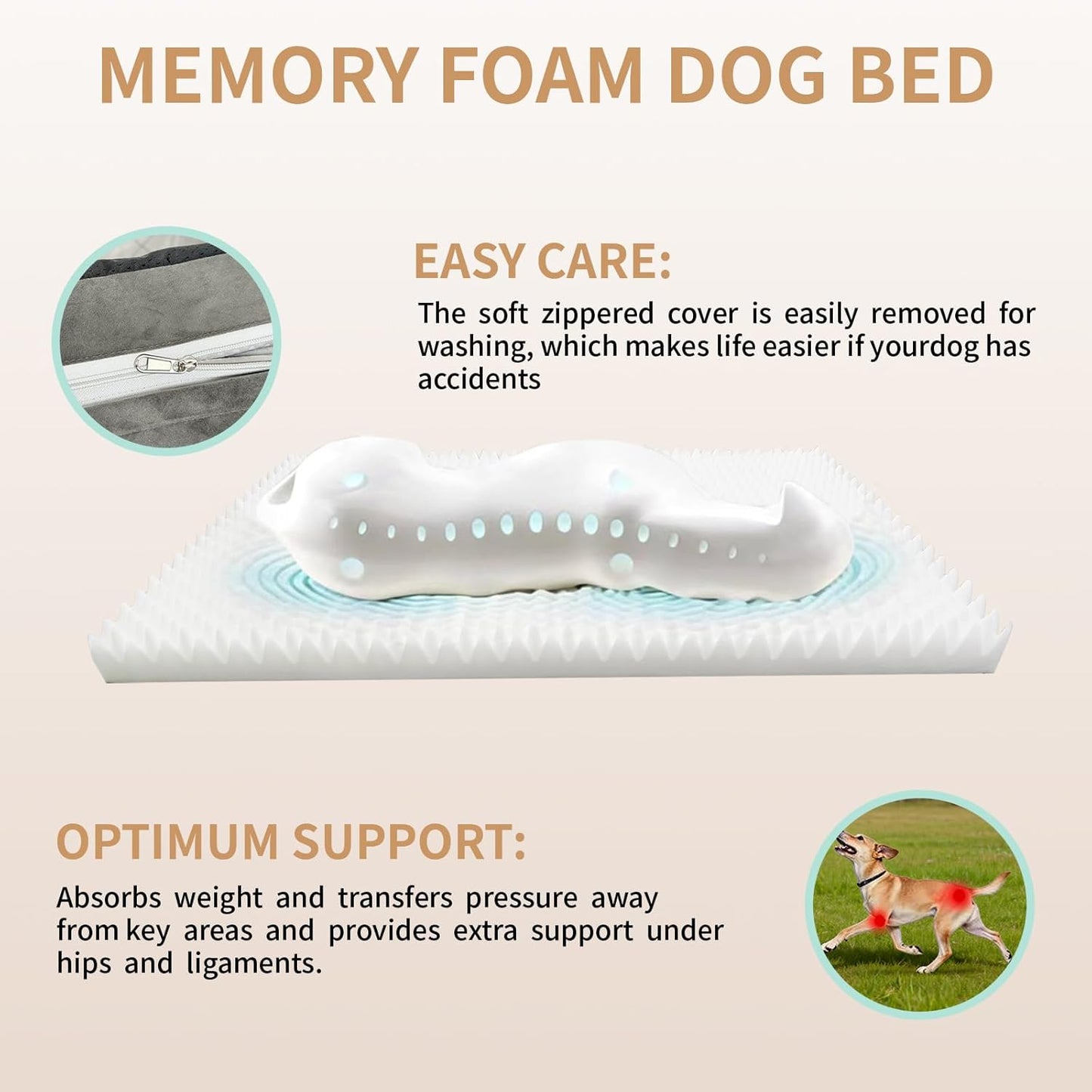 Cooling Dog Bed for Large Dogs, Orthopedic Dog Bed with Cooling Gel Mat, Removable Washable Cover, Waterproof Lining, Non-Slip Bottom, Summer Pet Bed for Sleeping, Size:40"*32"*8"