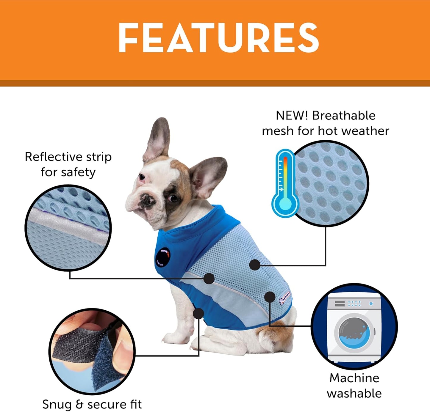 ThunderShirt Breeze for Dogs, Small, Sky Blue, Extra Breathable Mesh Fabric, Dog Anxiety Relief Vest for Every Day Stress & Calming During Thunder Storms and Fireworks