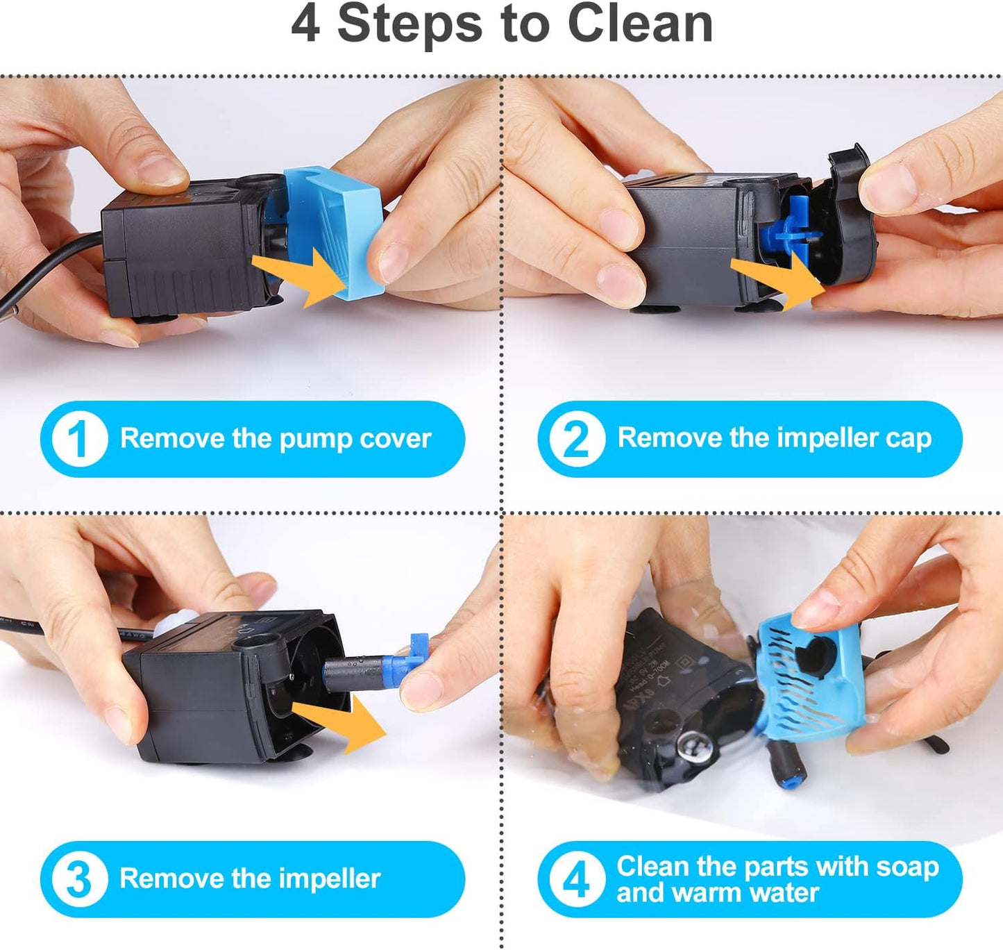 SP-400LV Cat and Dog Water Fountain Pump with Grommet,USB Replacement Pump for Original Mini Pet Fountain