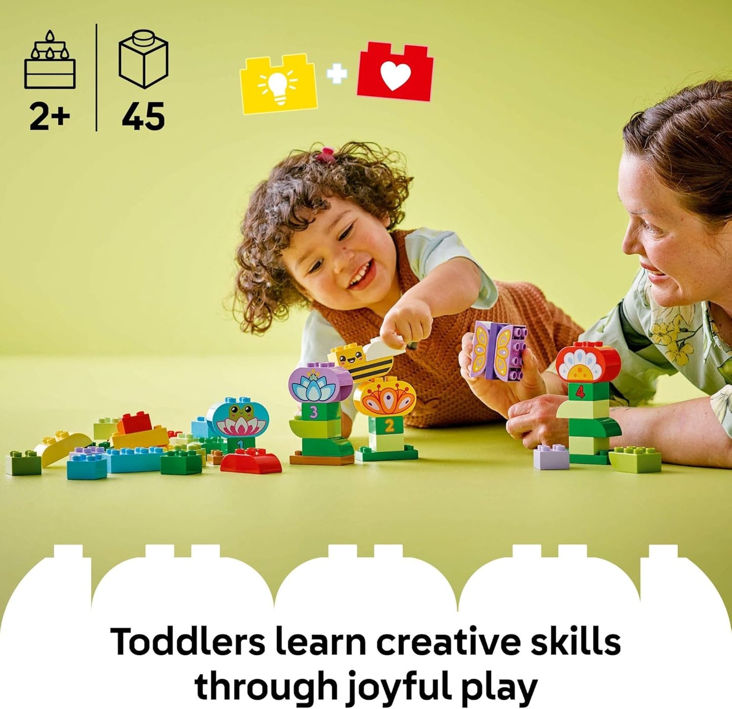 LEGO DUPLO Town Creative Garden & Flowers Building Toy Playset - Preschool Learning and Educational Flower Toy for Toddlers, Boys and Girls, Ages 2+ - Baby Gift Idea - 10444