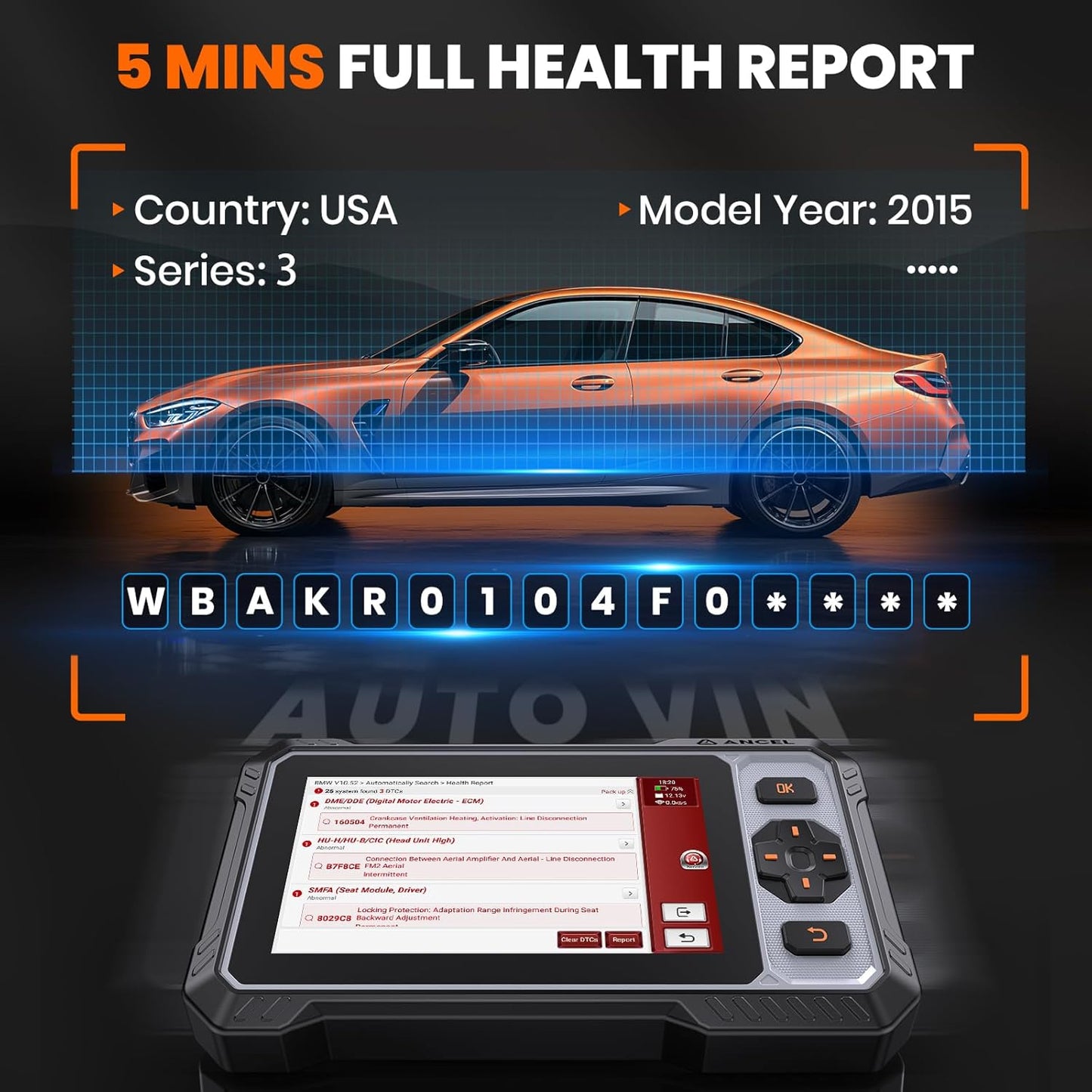 ANCEL FX6100 OBD2 Bidirectional Scan Tool, All Systems Car Diagnostic Scanner with Active Test for All Vehicles, 15+ Resets, ABS Bleeding, Injector Coding, FCA&CAN FD, AutoScan, Lifetime Free Updates