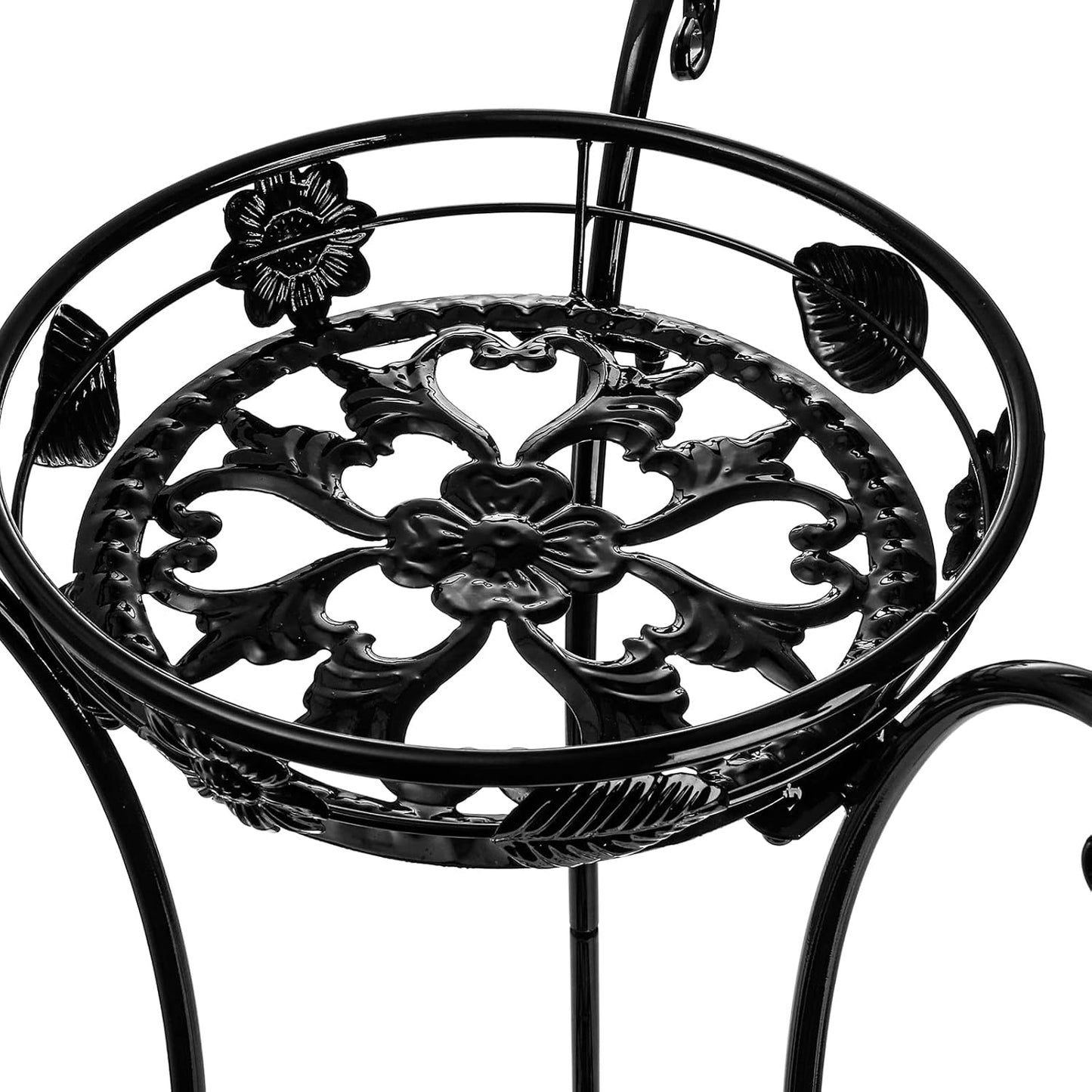 Yesland 2 Pcs Metal Plant Stand Indoor Outdoor, 2 Tier Black Iron Flower Plant Stand 26 Inches Detachable Tall Modern Plant Shelf Holder for Corner, Patio, Living Room, Garden