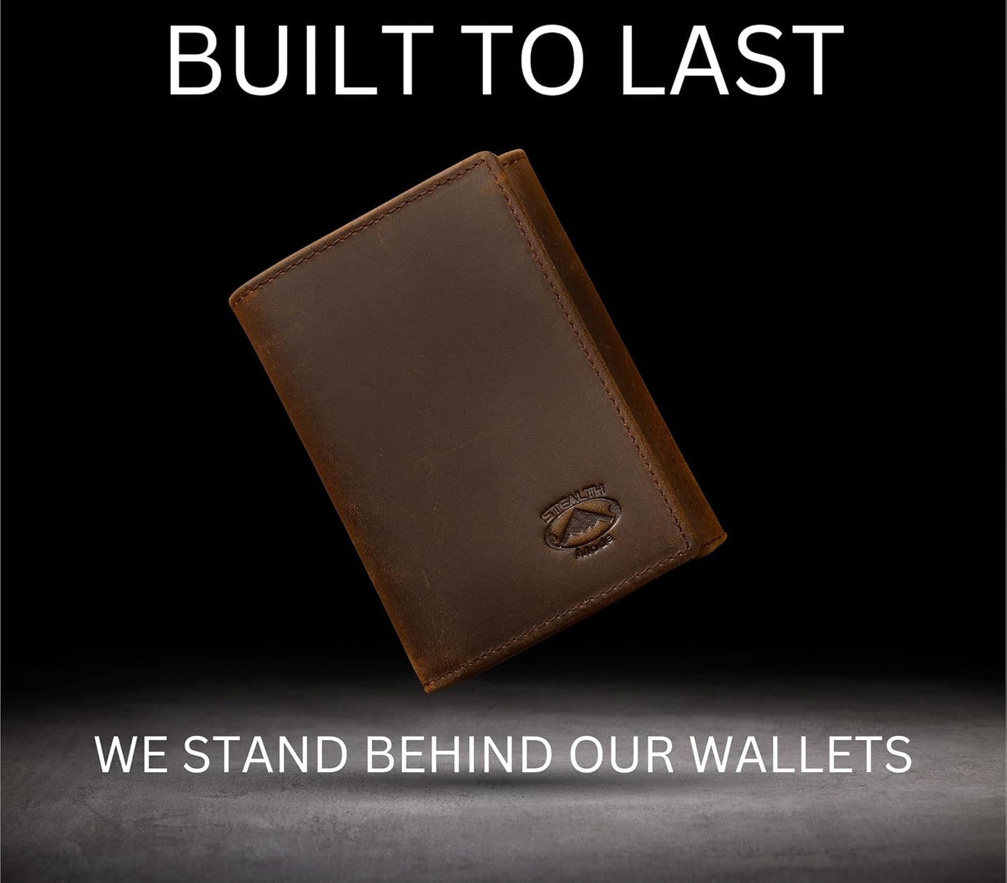 Stealth Mode Leather Trifold RFID Wallet For Men With Flip Out ID Holder (Crazy Horse Brown)