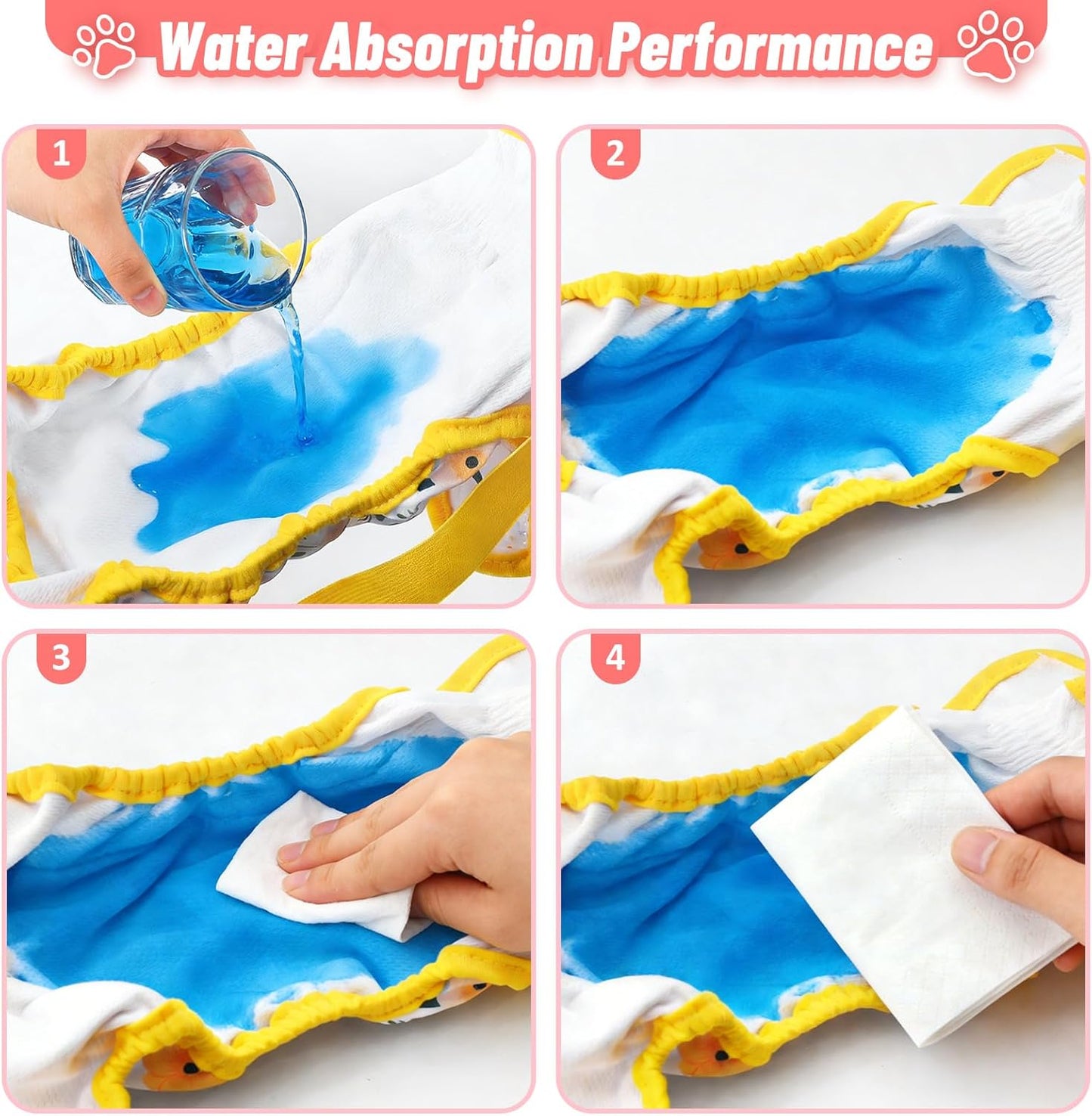 Female Dog Diapers 3 Pack Washable Dog Diapers Female Dog Diaper That Stay on Dog Diaper Female with Suspenders Reusable Doggie Diapers for Incontinence and Puppy Training(xs for Puppies)