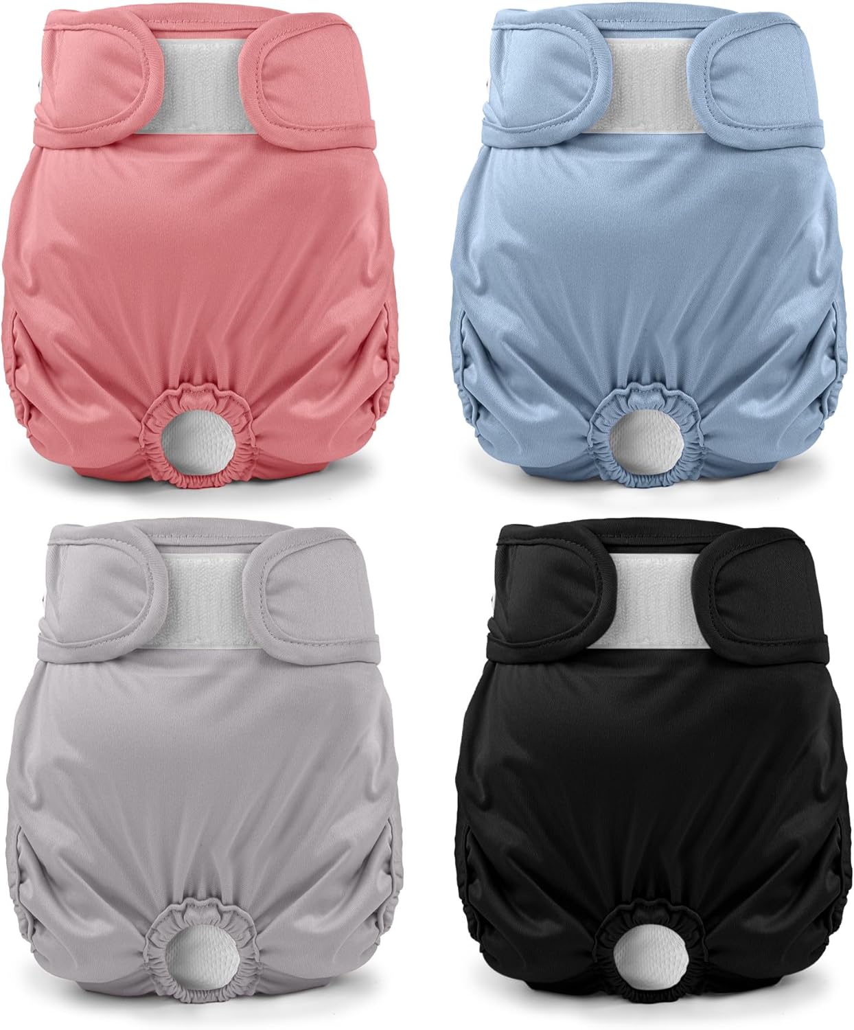 Female Dog Diapers for Medium Dogs,4 Pack Reusable Washable Premium Doggie Diapers for Heat,Incontinence,Period Doggy Nappies,L