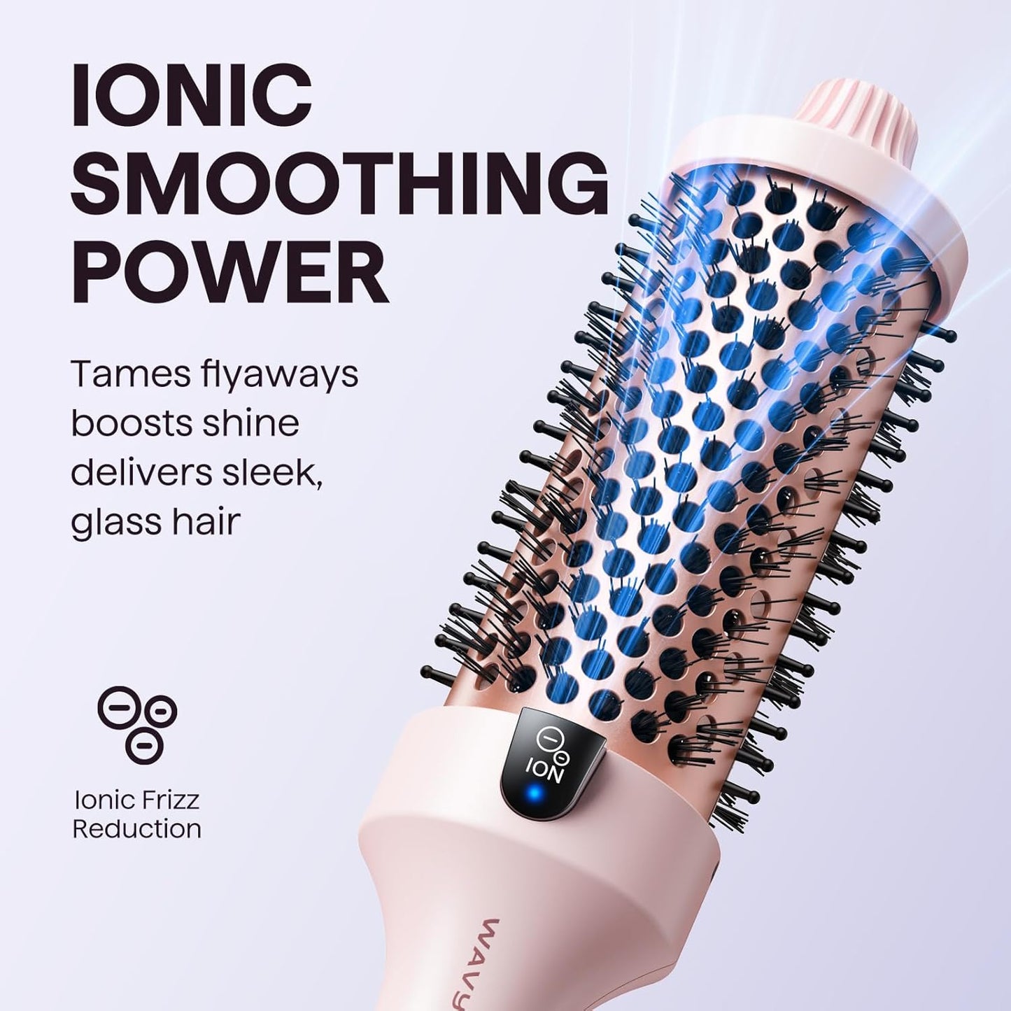 Wavytalk Thermal Brush Blowout Boost Grande, 1.77 Inch Heated Round Brush for Long Hair Blowout, Tourmaline Ceramic Negative Ion Technology Reduce Hair Damage, Dual Voltage Sakura Pink