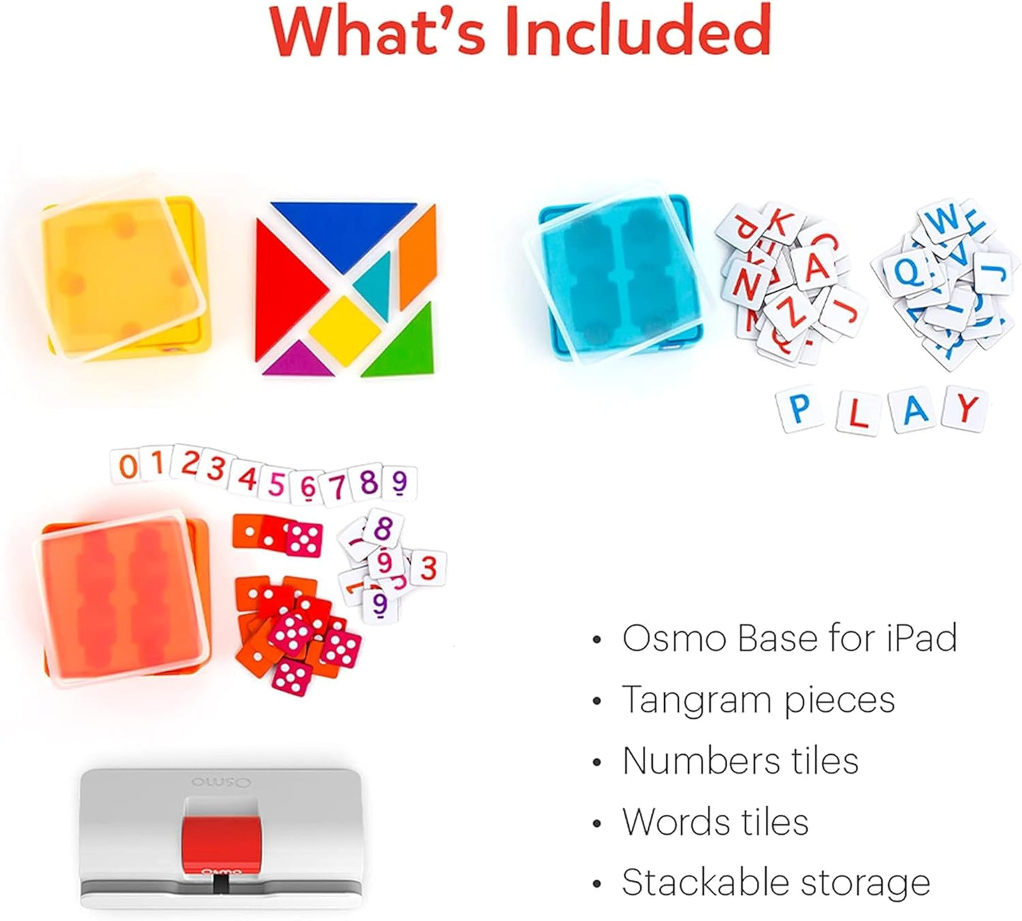 Osmo - Genius Starter Kit for iPad - 5 Educational Learning Games - Ages 6-10 - Math, Spelling, Creativity & More - STEM Toy Gifts for Kids, Boy & Girl - Ages 6 7 8 9 10 Base Included (5 Games, iPad)