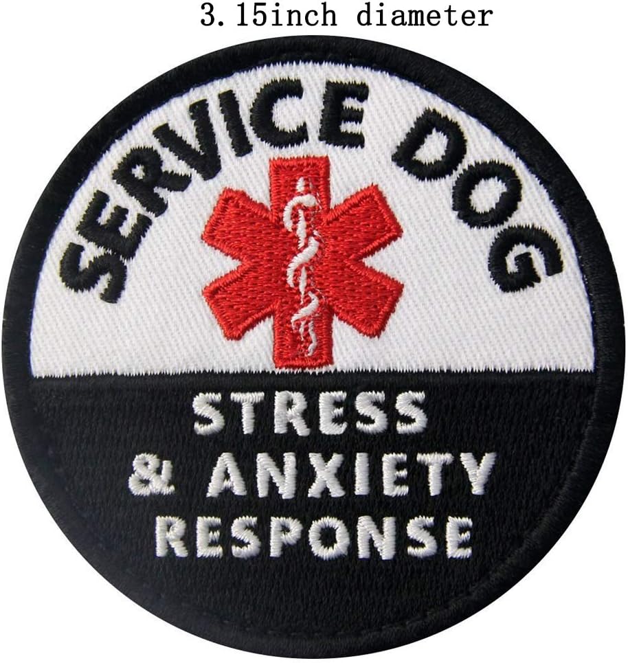 Service Dog PTSD Do Not Distract, Not All Disabilities are Visible, Stress Stress Anxiety Response Vests/Harnesses Emblem Embroidered Fastener Hook Loop Backing Patches