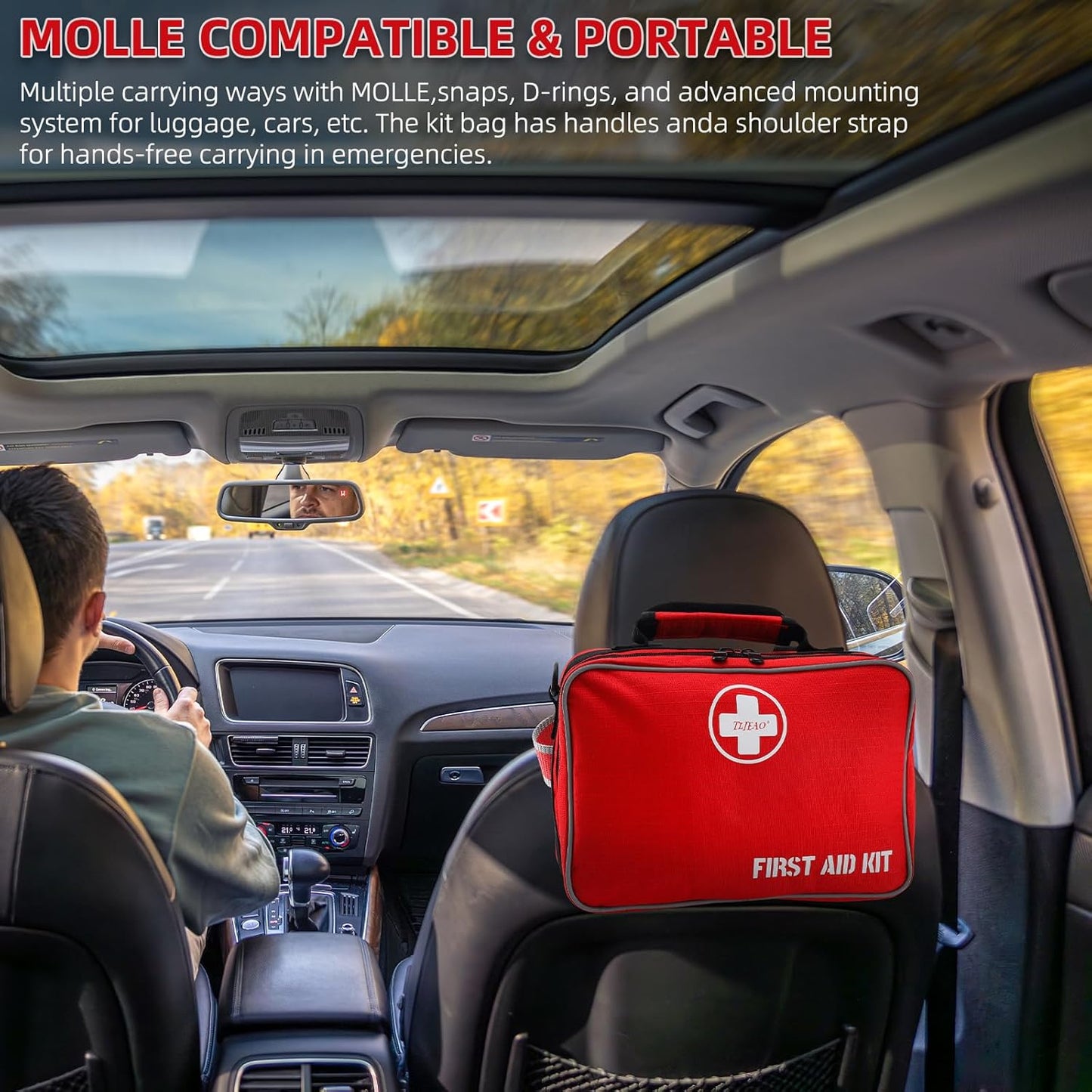 Comprehensive Premium 430 Piece Emergency First Aid Kit, Large Medical Kits for Home, Car, Camping, Travel, Hiking, Truck, Sports & Outdoor Emergencies, Businesses & Home Medical Supplies (Large)