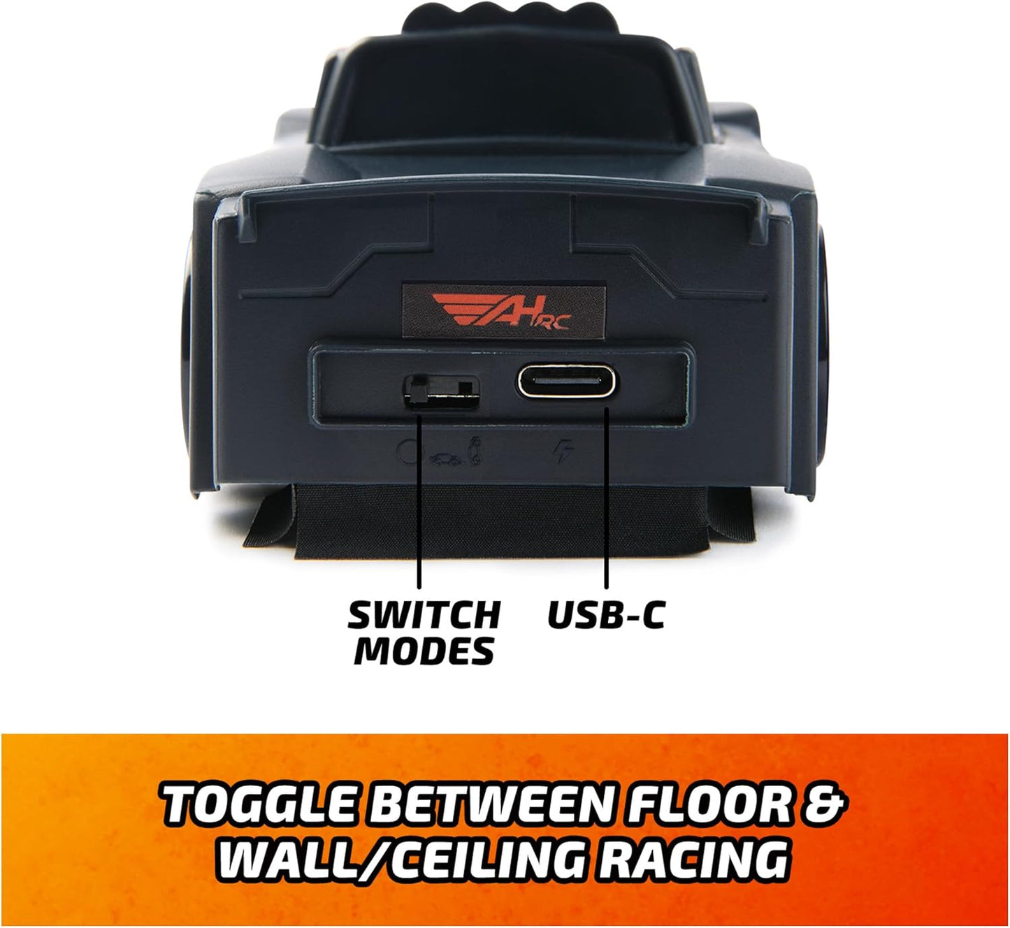 Air Hogs, Zero Gravity Racing Wall Climber, USB-C Rechargeable Wall Racer Truck, Black Indoor RC Car, Over 4-Inches, Kids Toys for Ages 4 and up