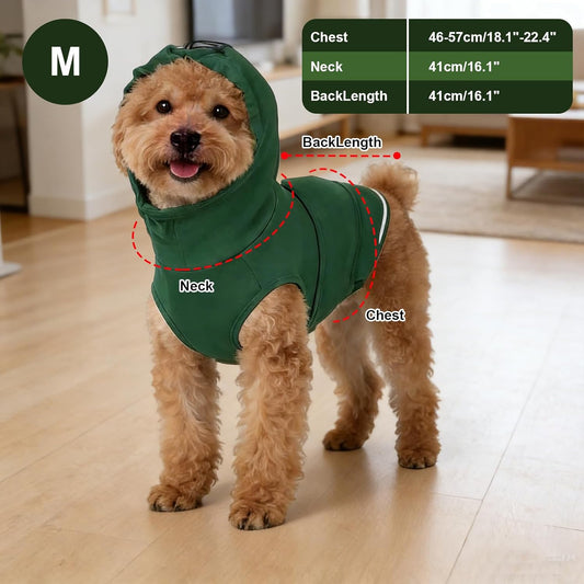Skin-Friendly Dog Thunder Jacket for Medium Dogs, Soft Dog Calming Vest for Fireworks, Separation, Green Thunder Anxiety Jacket for Dogs and Cats