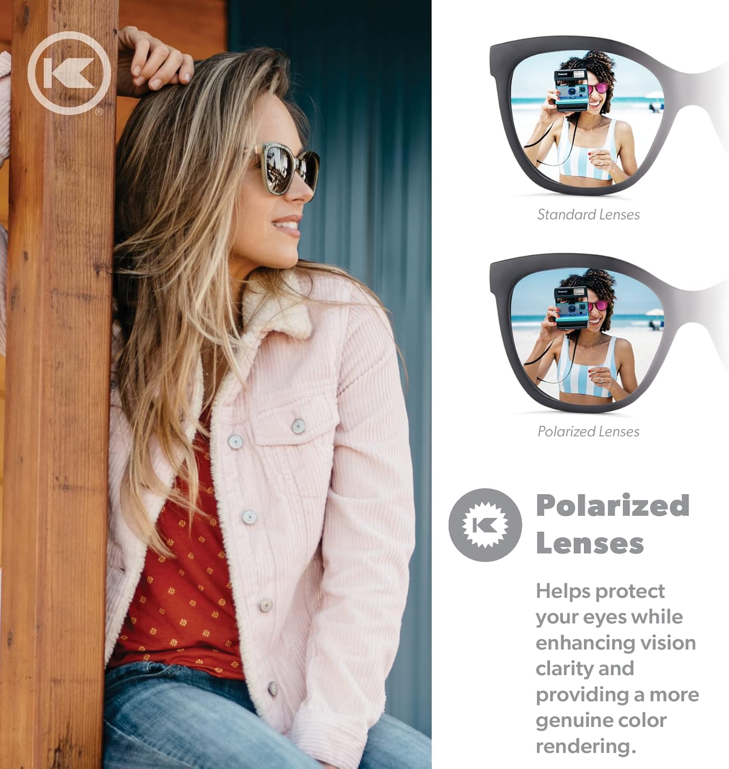 Knockaround Deja Views Polarized Cat Eye Sunglasses for Women & Men - Trendy Sunglasses - UV400 Protection