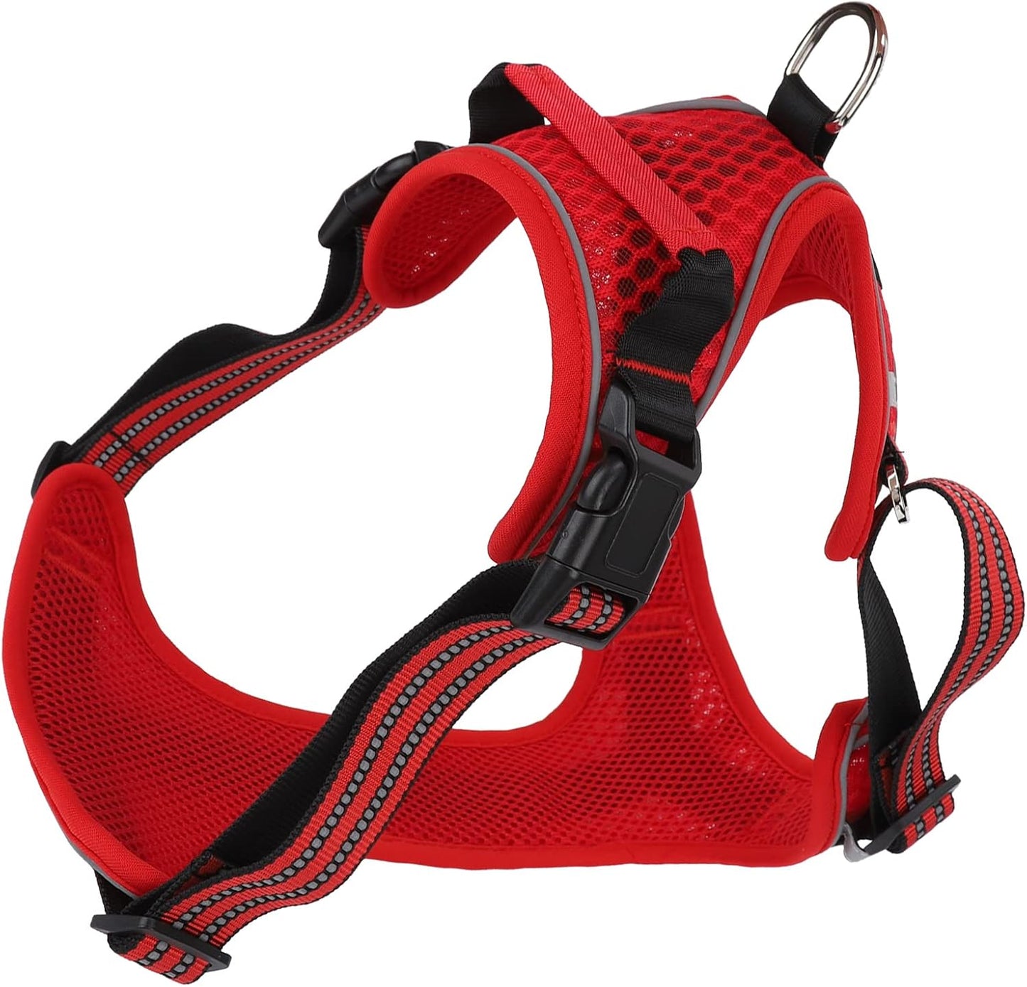 Dog Vest, Adjustable Breathable Reflective Dog Vest with Alloy Traction Buckle Harness Medium Sized Harness for Large for Outdoor Walking, Running, Training (S)