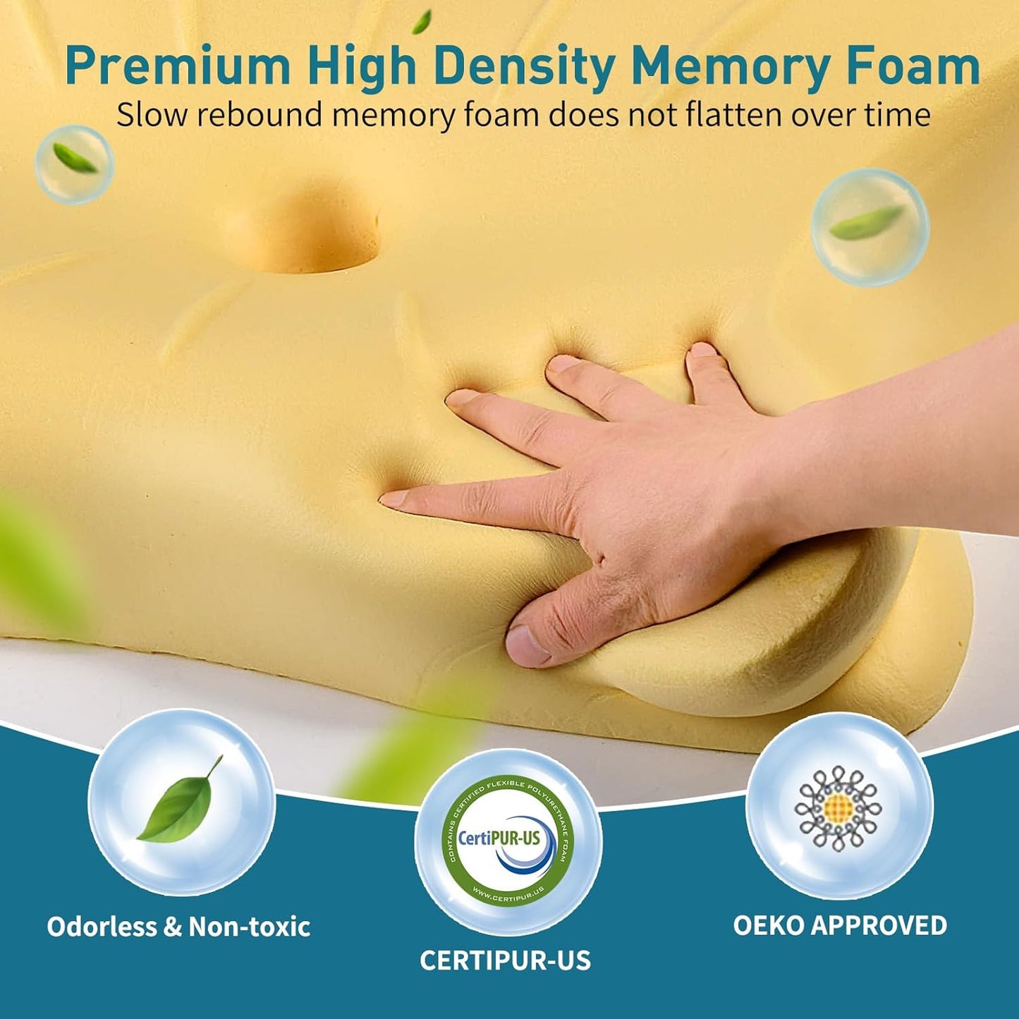 Cervical Pillow for Neck Pain Relief - Ergonomic Neck Pillow for Sleeping Contour Memory Foam Pillows for Neck Support, Orthopedic Bed Pillow for Side Back Stomach Sleepers