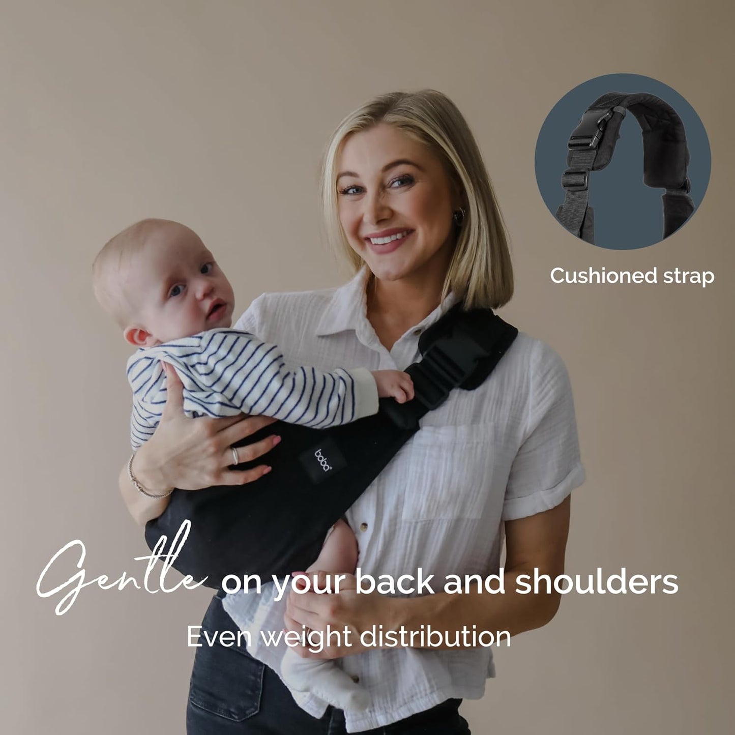 Boba Buddy Toddler Carrier Sling - 100% Cotton Baby Sling Carrier Toddler, Ergonomic with Adjustable Straps, Safety Buckle and Roomy Seat, Includes Matching Carry Bag (9–48 Months/18-44 lbs) - Black