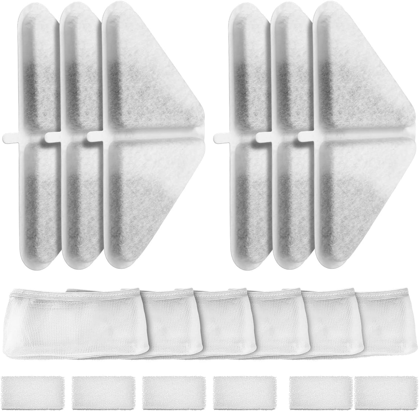 6 Pack Cat Water Fountain Filter Replacement Filter&Sponge&Filter Bag for 230oz/7L Pet Water Fountains