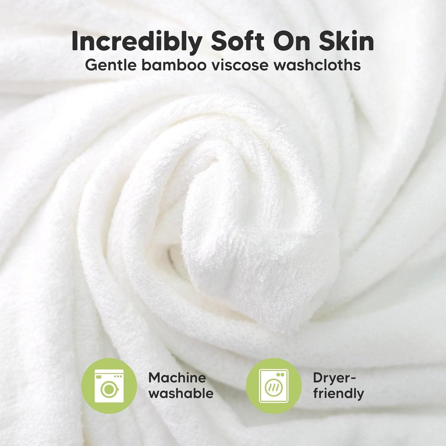 6-Pack Baby Washcloths – Soft Absorbent Viscose from Bamboo Washcloths for Face, Body, Baby Towels for Newborn, Kids, Toddlers, Infant, Gentle on Sensitive Skin, 10x10 Reusable Face Towels (Depths)