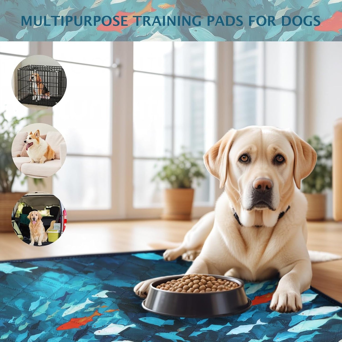IEUUMLER Washable Pee Pads for Dogs, 2 Pack Reusable Waterproof Puppy Pads, Non-Slip Super Absorbent Training Pad for Playpen Crate Bed EU012