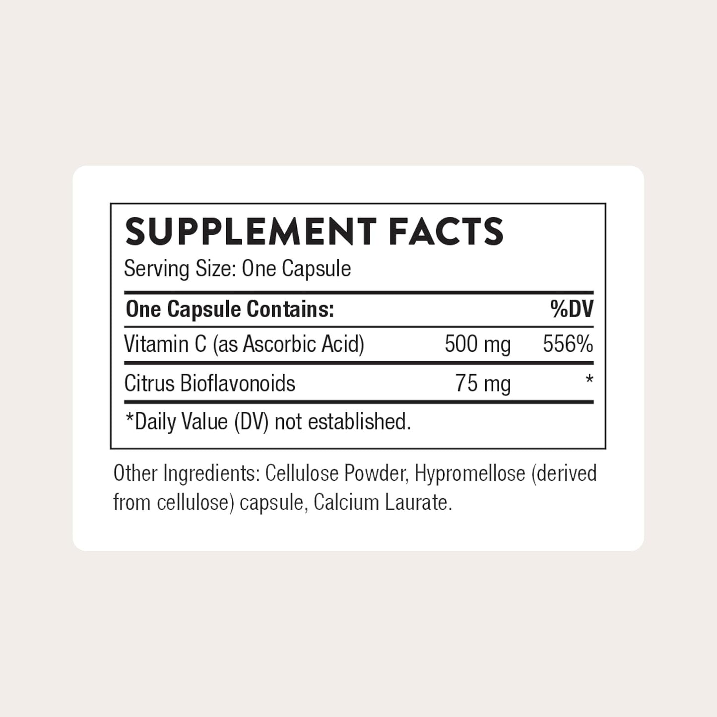 THORNE - Vitamin C 500 mg - Blend of Vitamin C and Citrus Bioflavonoids from Oranges - Supports Immune System, Cellular Energy Production & Collagen Production* - Third-Party Certified - 90 Servings