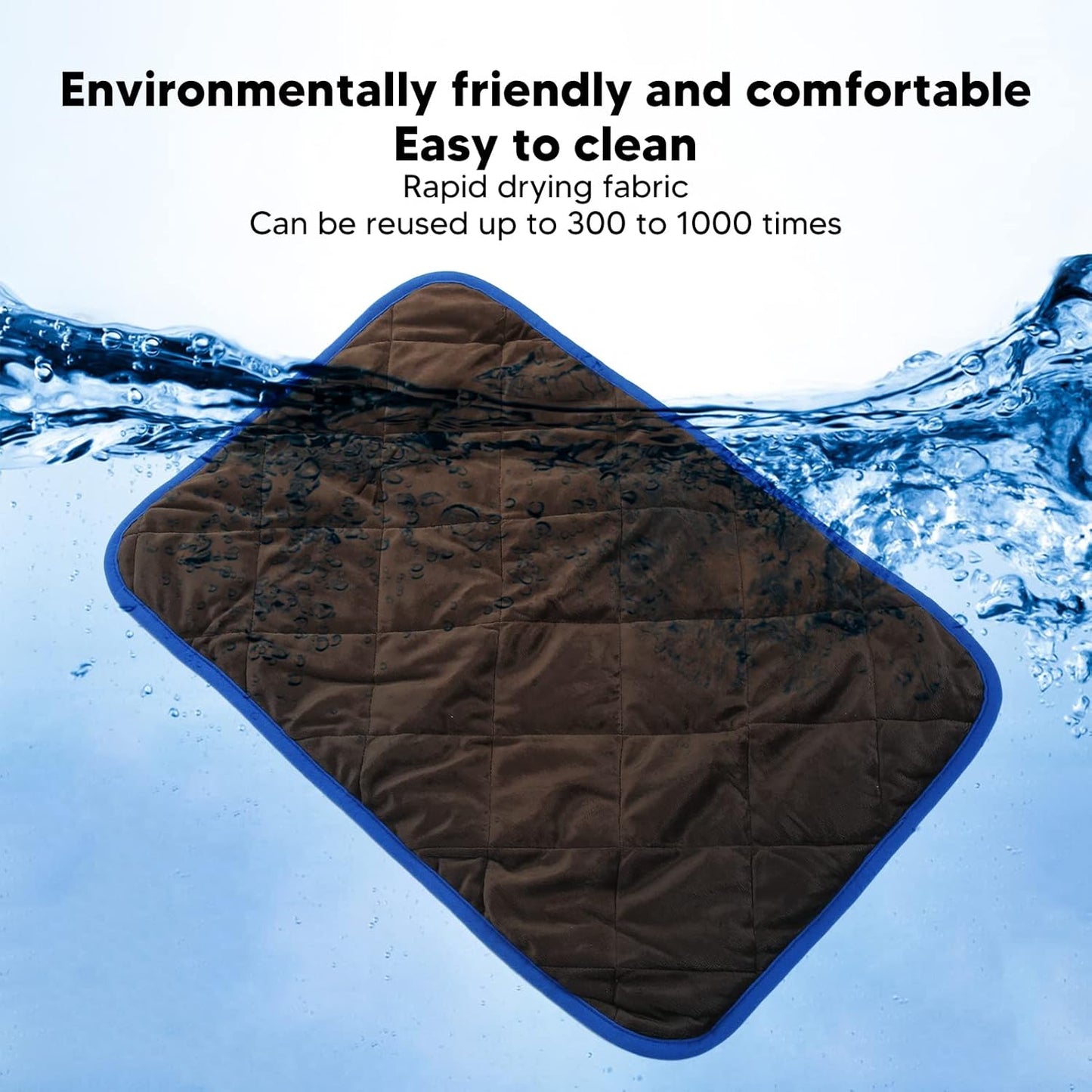 Dog Pee Pad Washable Reusable Self Warming Pet Potty Training Mat Durable Non Slip for Home Car Travel Polyester Soft Fluff Heat Storage Insulation Layer (M)