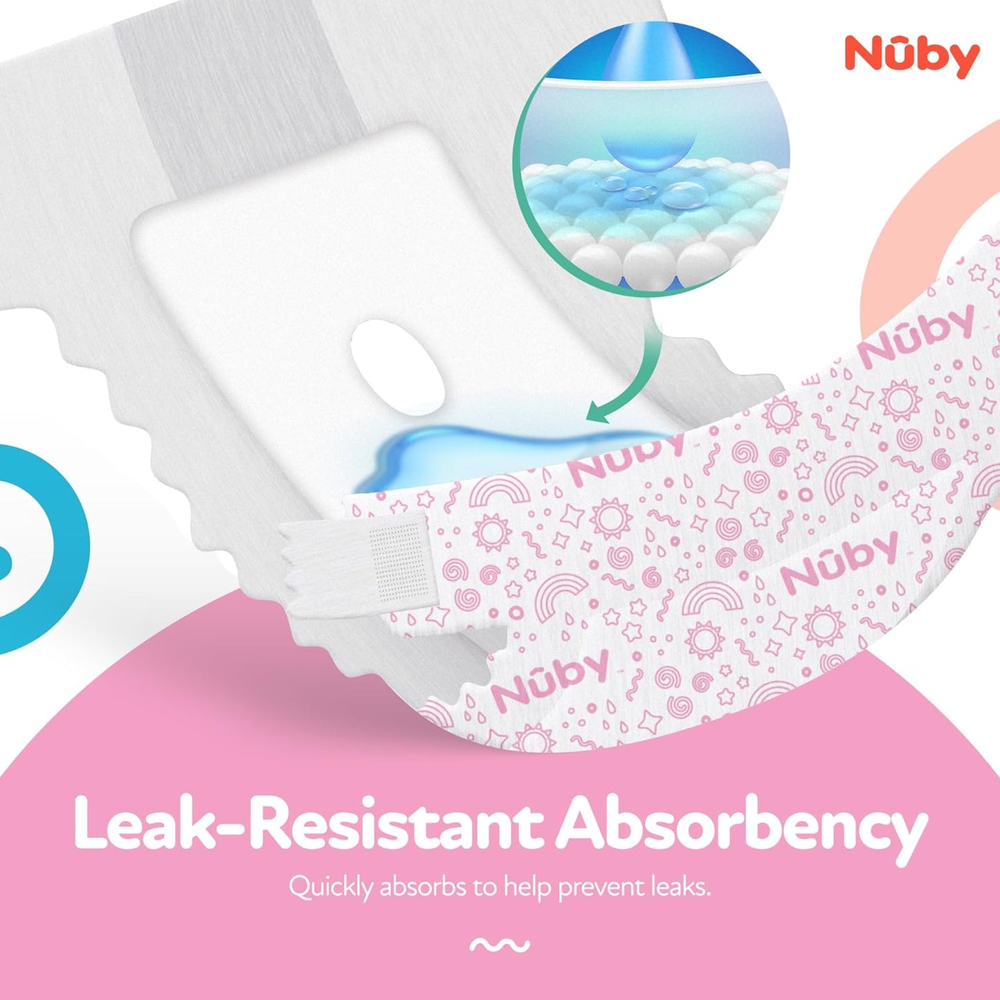 Nuby Pets Disposable Female Dog Diapers with Wetness Indicator, Leak-Resistant & Absorbent for Dogs in Heat, Training & Incontinence, X-Small (9-16” Waist), 50 Count