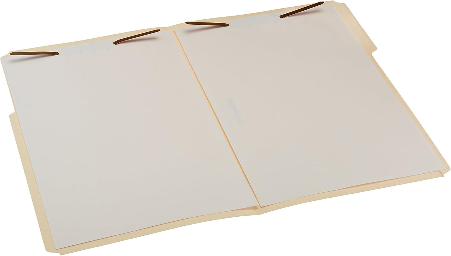 Amazon Basics Manila File Folders with Fasteners for Organized Filing, Letter Size, 100-Pack