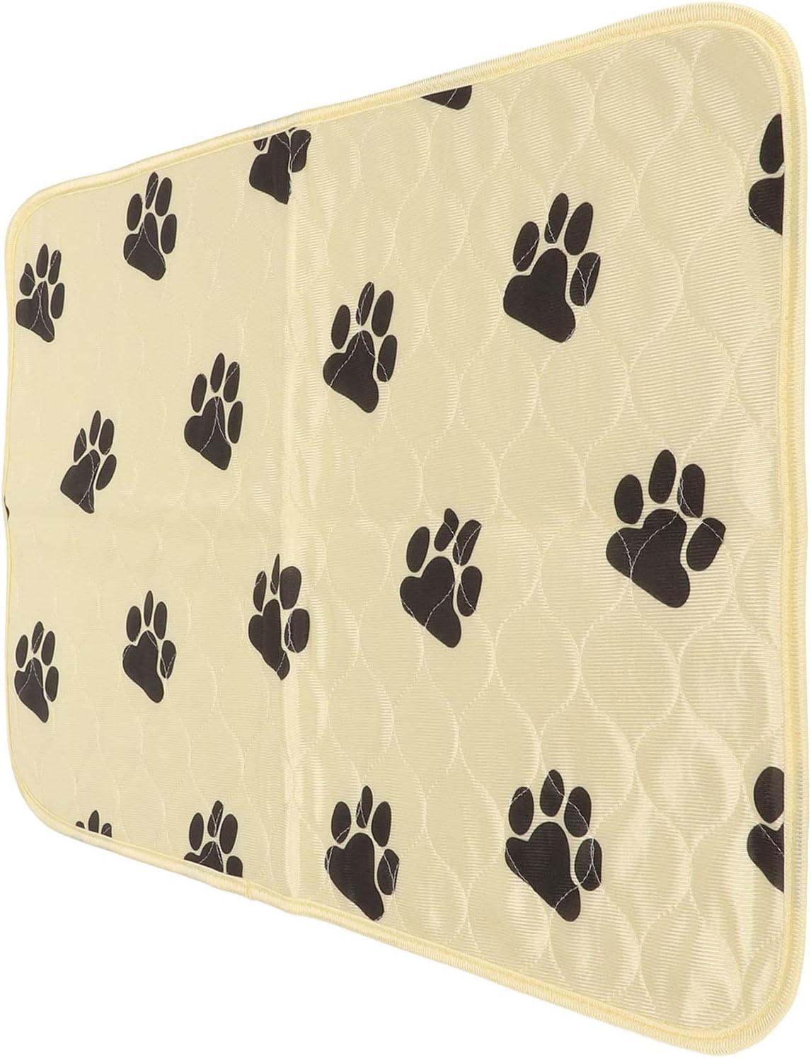 Washable Dog Pee Pad Absorbent Reusable Pet Training Pads for Dogs Cats Pets High Density Edge Wrapping Soft Surface Fabric Anti Slip Bottom Quilted Pattern Design Polyester Size (Beige)