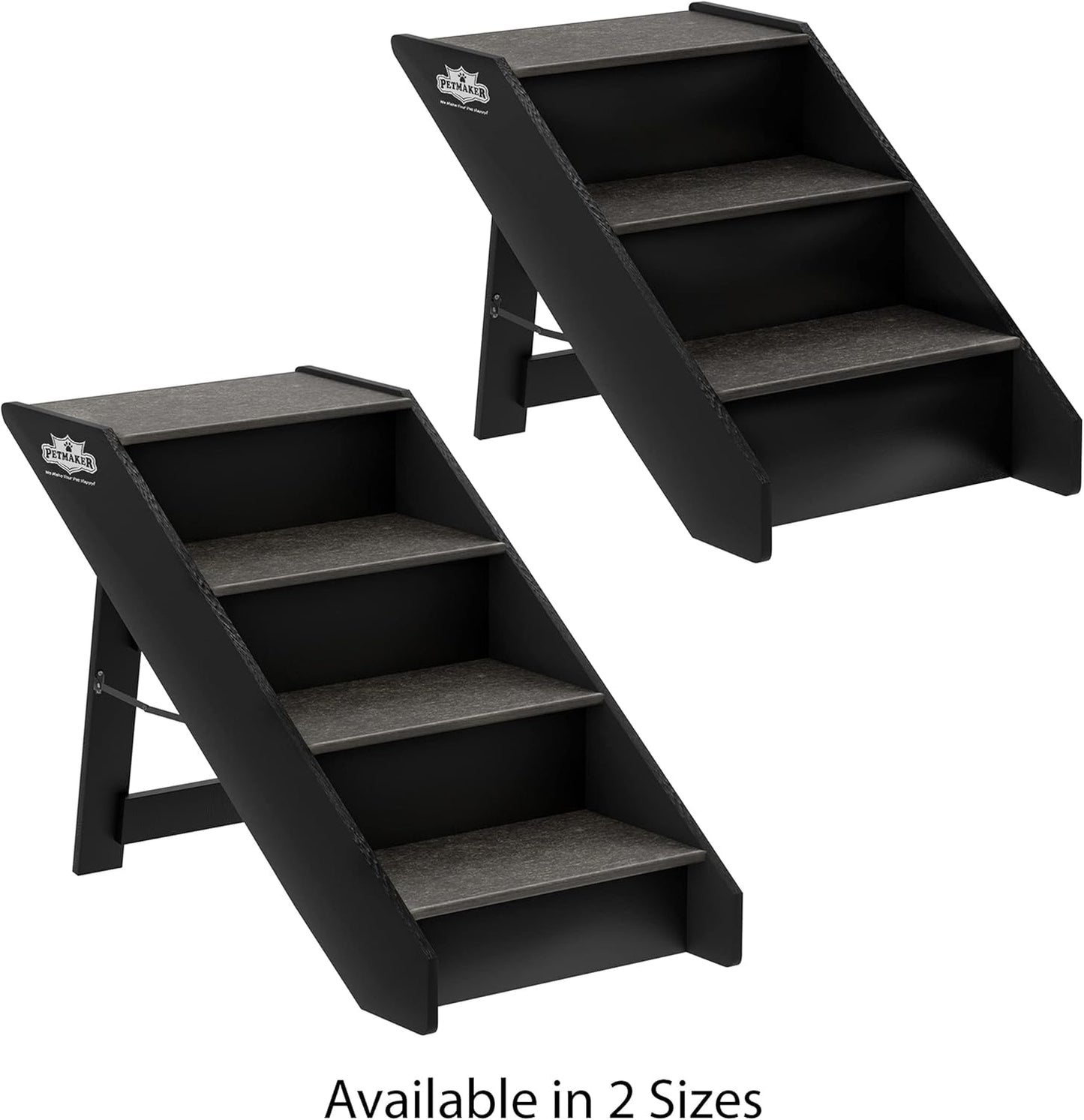 Pet Stairs – Safe and Durable Indoor or Outdoor Ramp with 3 Step Design – Cat or Dog Steps for Home and Vehicle by PETMAKER (Gray)
