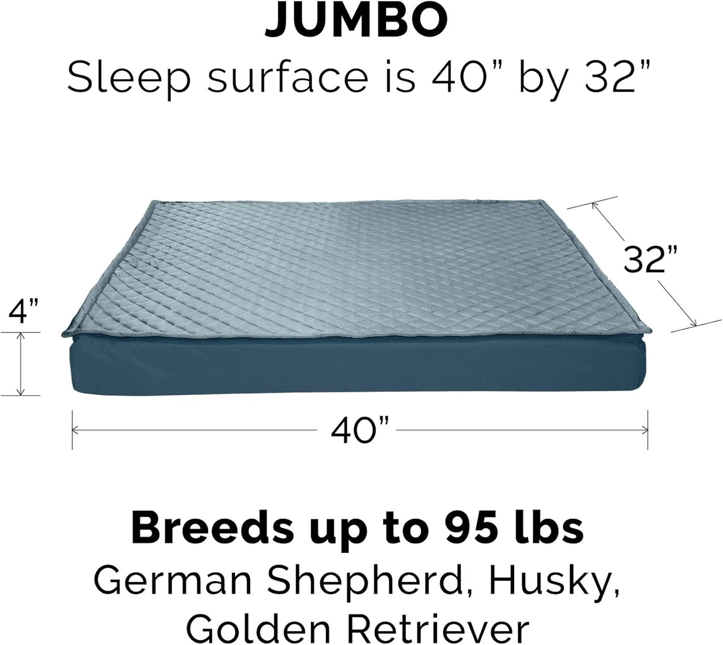 Furhaven Water-Resistant Cooling Gel Dog Bed for Large Dogs w/ Removable Quilt Top & Washable Cover, For Dogs Up to 95 lbs - Indoor/Outdoor Quilt Top Convertible Mattress - Calm Blue, Jumbo/XL