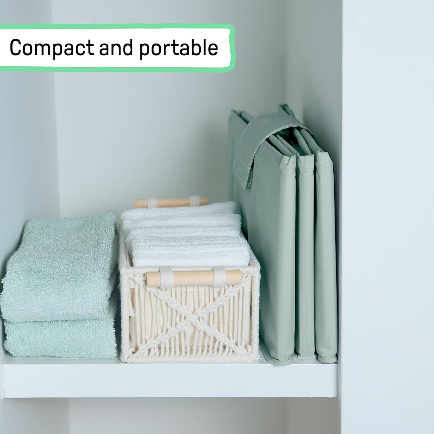 Ingenuity Tuckaway Toddler Folding Tub, Converts Shower to Tub, Folds to Store, Easy to Clean, No Assembly Required, Portable Baby Bathtub for Travel, 12M-5Y, Green