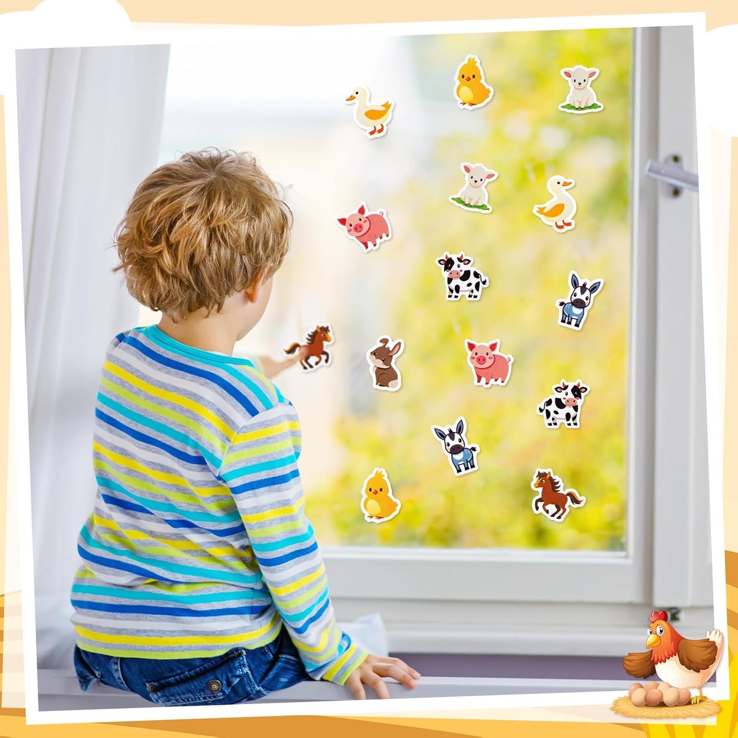 1 Roll Farm Animal Stickers Decal Reward Cute Office Supplies Incentives Animals Sticker Farm Party Favor, 500 Pcs Each Roll