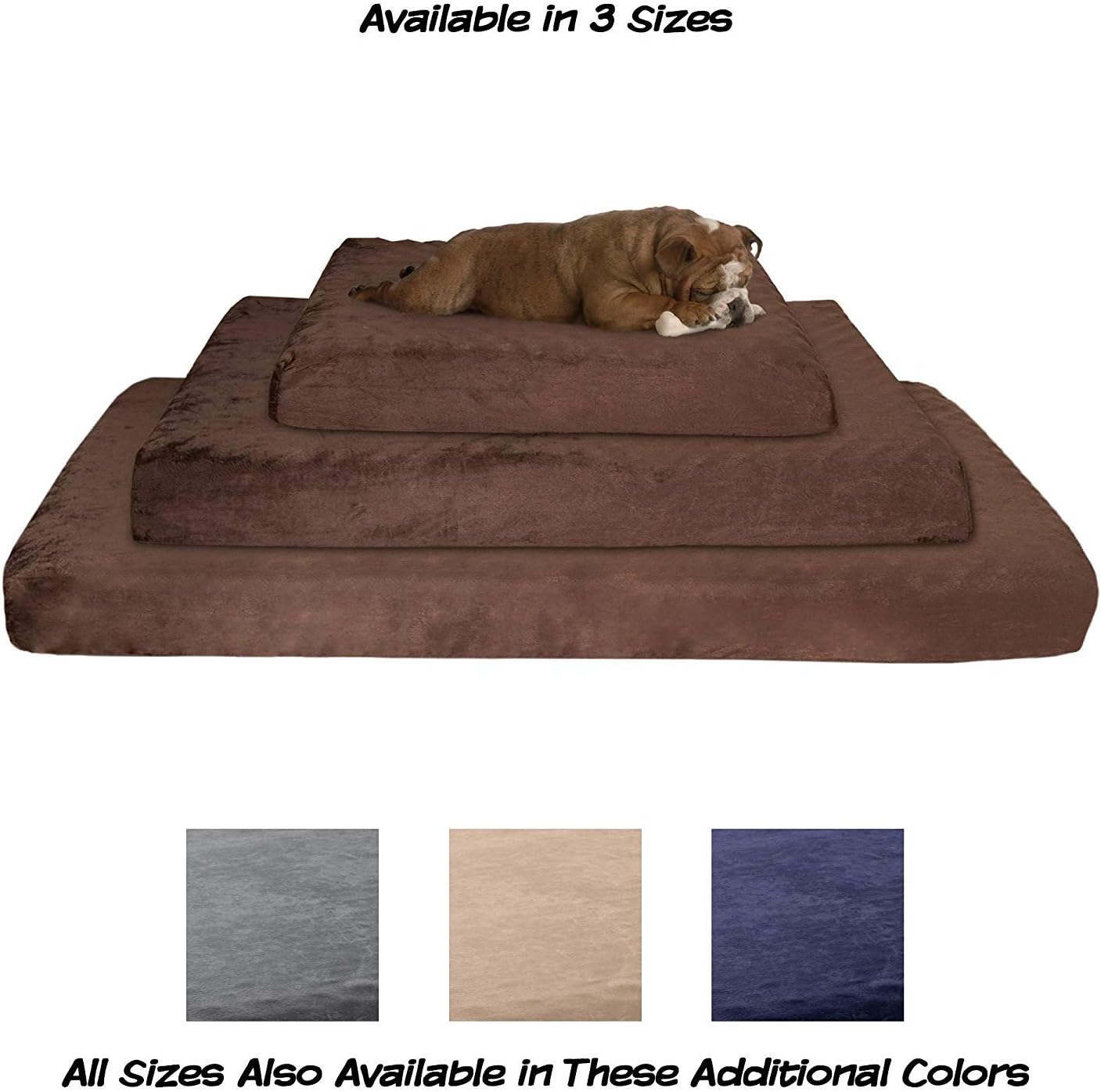 PETMAKER 2-Layer Orthopedic Memory Foam Dog Bed - Machine Washable Cover, 37 x 24, Up to 65lbs, Brown