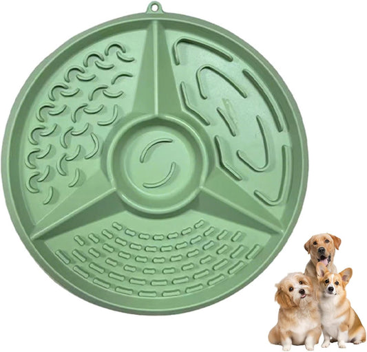 Shinsto Slow Feeder Puzzle Bowl for Fast Eating Dogs Silicone Non-Slip Design Suction Cup Base Green One Size