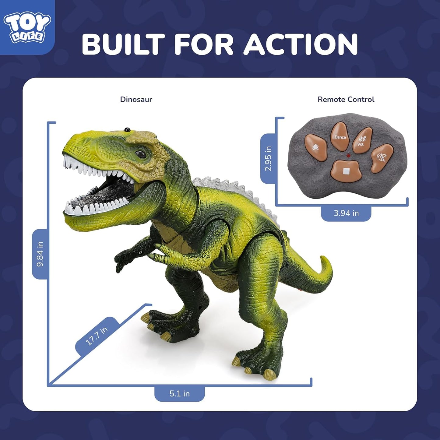 STEAM Life Remote Control Dinosaur Toys,Robot Walking & Dancing Dinosaur with Light and Realistic Roaring Sound, Electronic Steam Toy, Birthday Gift for Kids