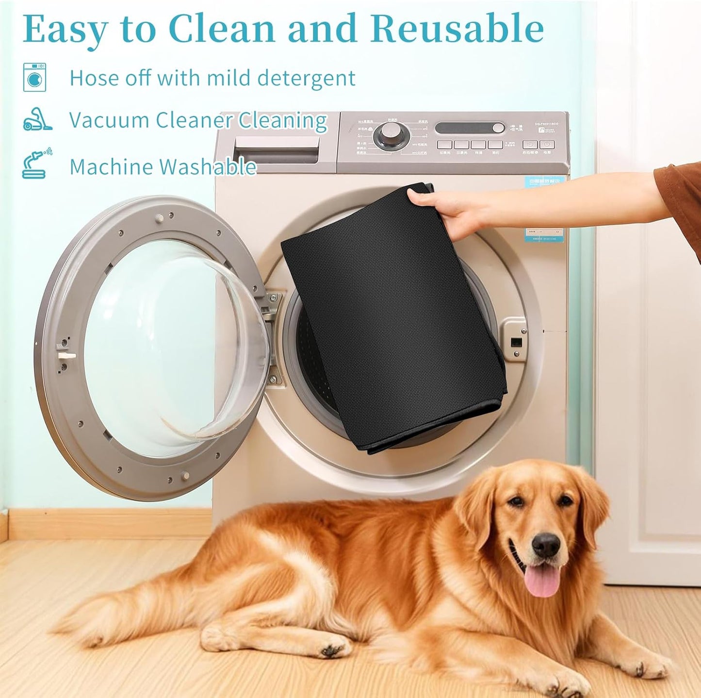 Dog Crate Mat Liner，Washable Pee Pads , Absorbs Urine - Waterproof Under Mat Floor Protector Reusable -Dog Crate Pad Ideal for Floor Protector (29" x 48", Count, 1)