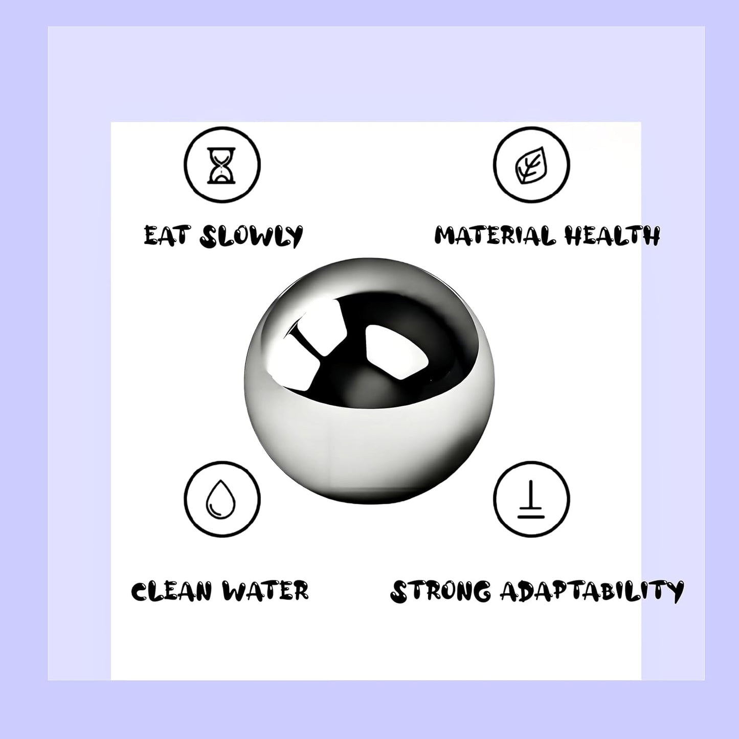 SUS304 Stainless Steel Dog Food Slow Feeder Ball - 2.5in - Slows Fast Eating, Prevents Choking, Bloating & Obesity - Fun Feeding for All Dogs - Durable, Smooth & High Adaptability (Small 2.5Inch)
