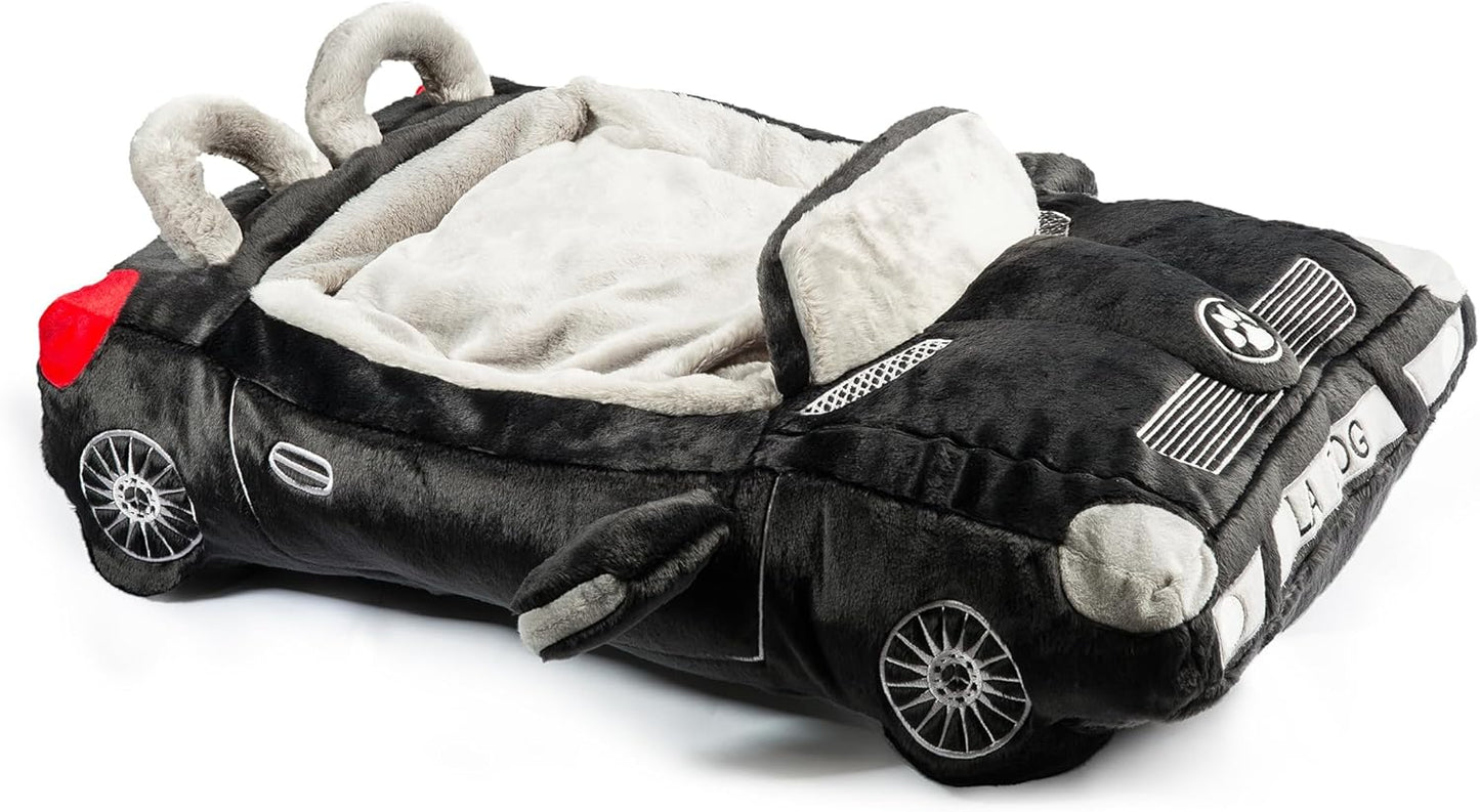 Haute Diggity Dog Furcedes Car Dog Bed, Plush Designer Dog Bed, Zip-Off Cover for Easy Cleaning, Machine-Washable & Safe Materials for All Breeds, One Size