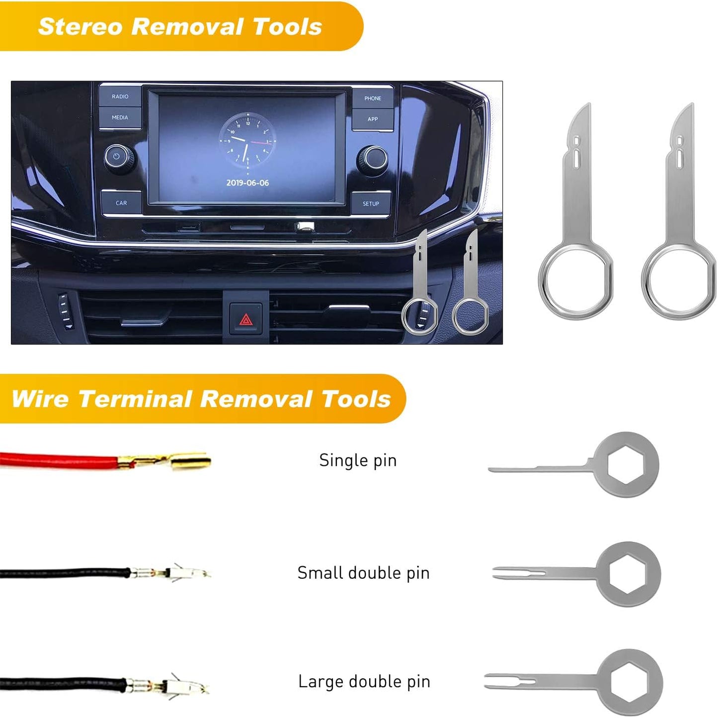 GOOACC - GRC-49 19Pcs Trim Removal Tool Set & Clip Plier Upholstery Remover Nylon Car Panel Removal Set with Portable Storage Bag