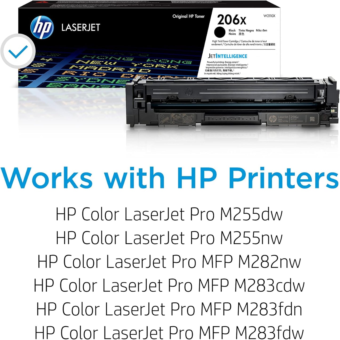 HP 206X Black Toner Cartridge | Works with Color LaserJet Pro M255, MFP M282, M283 Series | W2110X
