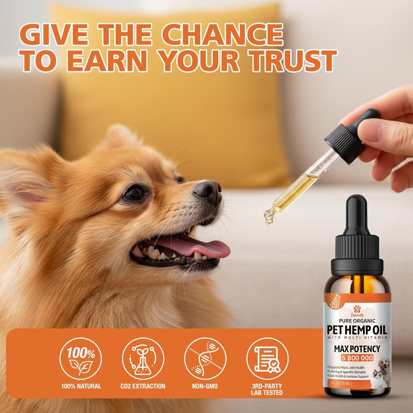 Неmp Oil for Dogs Cats (2-Pack), Organic Dog Anxiеty Relief & Strеss & Pаin Rеlief for Dogs, Supports Hip Joint Health, Rеlaxation & Slеep, Pet Calming Drops