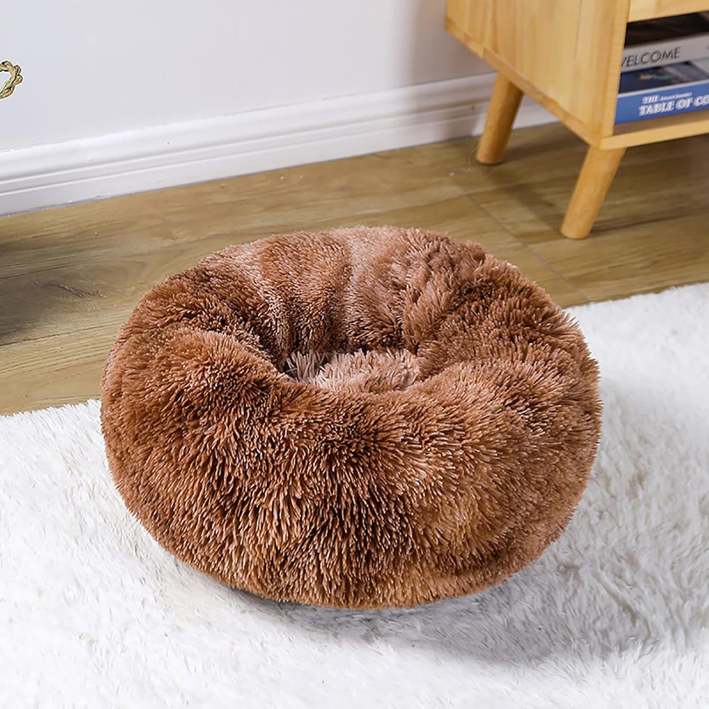 Dog Beds Calming Dog Bed Fluffy Donut Cuddler Cat Bed Round Donut Pet Bed for Cats and Small Dogs Cozy Soft Indoor Cat Pet Cushion Bed,11,S