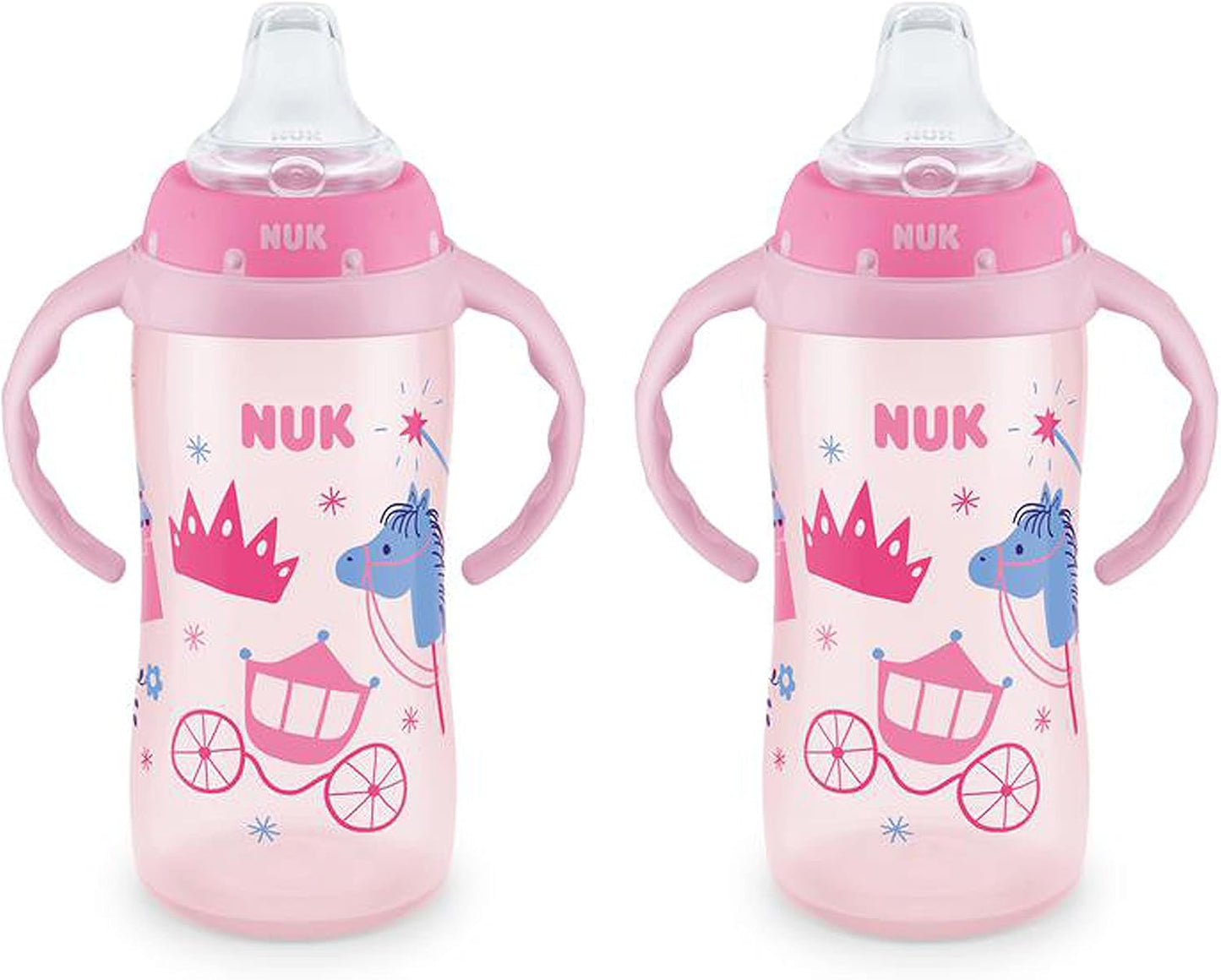 NUK Learner Cup, 10 oz, 8+ Months, 2 Count – BPA Free, Spill Proof Sippy Cup