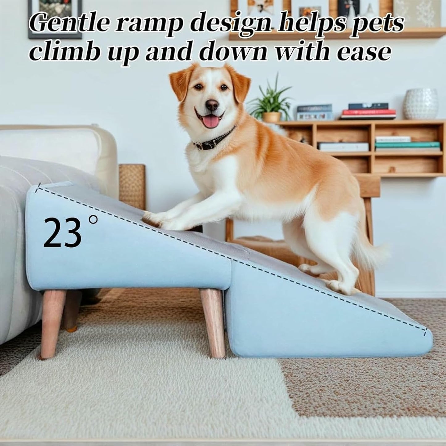 Split Ottoman Dog Ramp, Folding Dog Ramp Steps for Couch,Solid Wood, Pet Chair for Bed Couch Specially Suitable for Older Dogs Andd Puppies