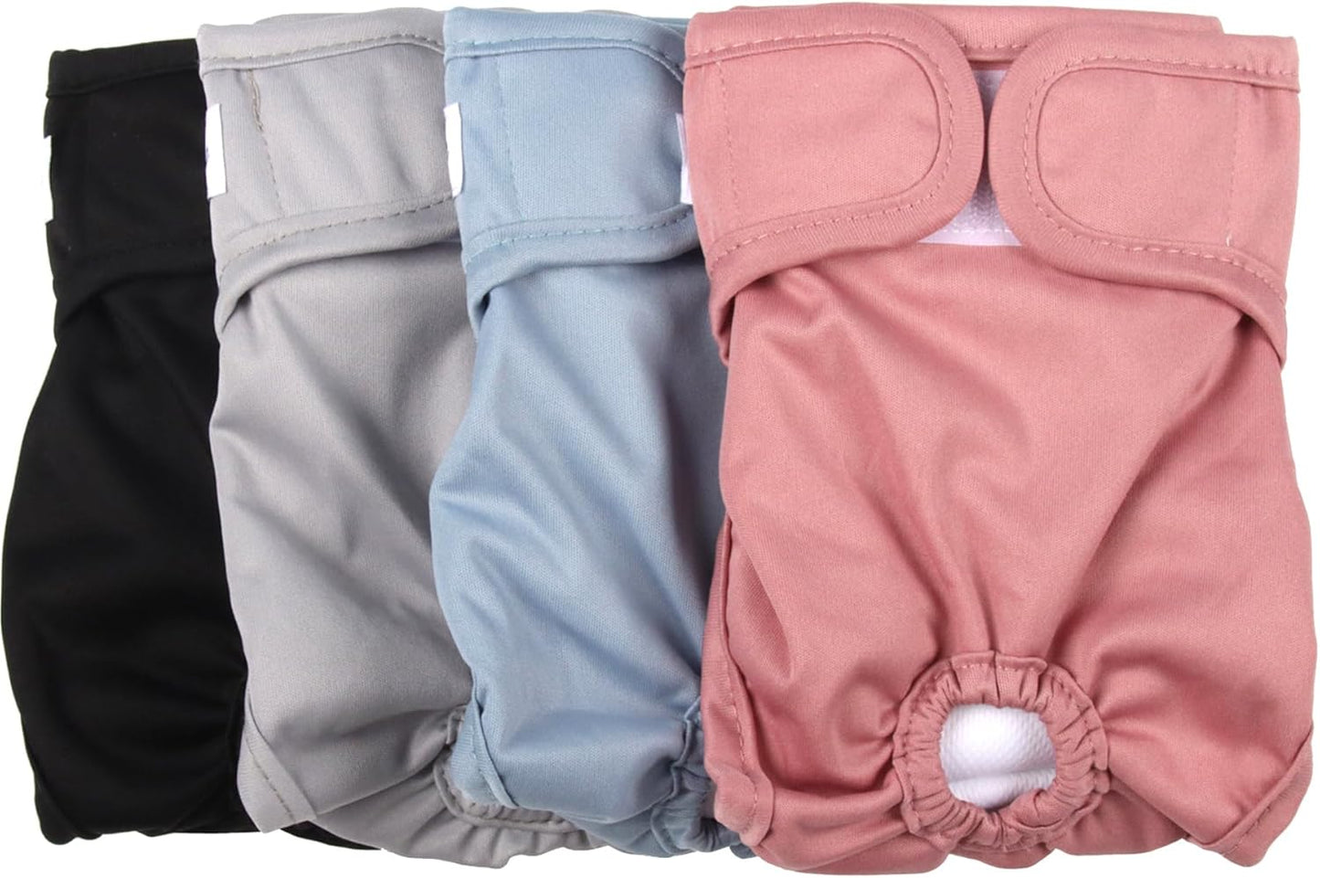 Female Dog Diapers for Medium Dogs,4 Pack Reusable Washable Premium Doggie Diapers for Heat,Incontinence,Period Doggy Nappies,L