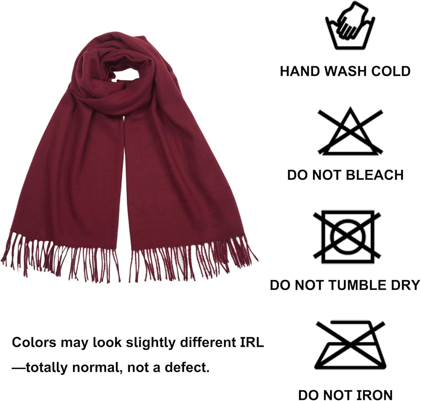Plaid or Solid Winter Scarf Unisex, Soft Tartan Thermal Wrap, Christmas Gift, 74"x29"