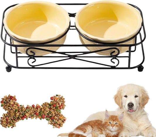 Washable Dog Bowl - Reusable Slow Feeder, Pet Feeder with Sturdy Stand, Puppy Bowls with Wide Mouth Design, Pet Feeding Station Accessories, Feline Bowl for Home Indoor Outdoor Use