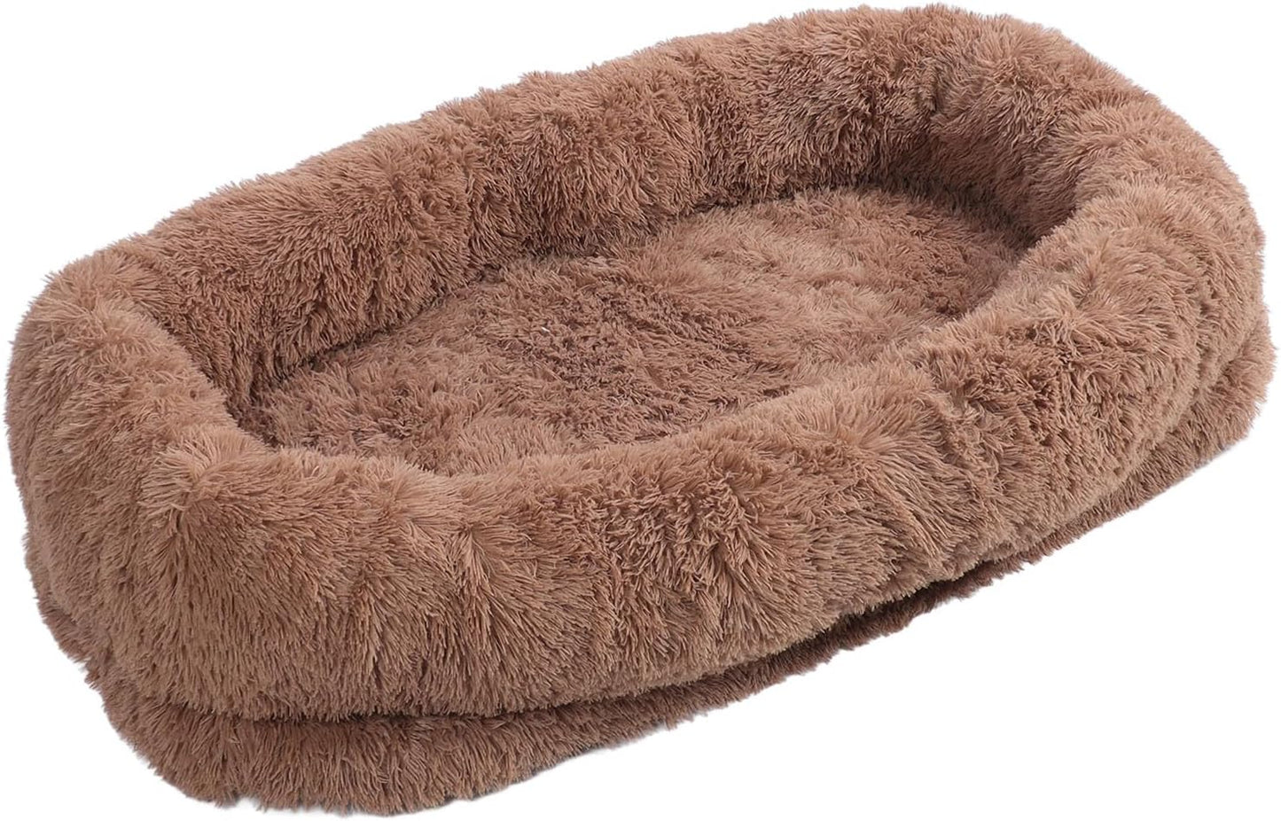 Large Human Dog Bed, Cozy Plush Sized Pet Bed with Removable Cover, Machine Washable Cloth, Ideal for Living Room, Bedroom, Office Human Dog Bed Large Dog Bed Humans