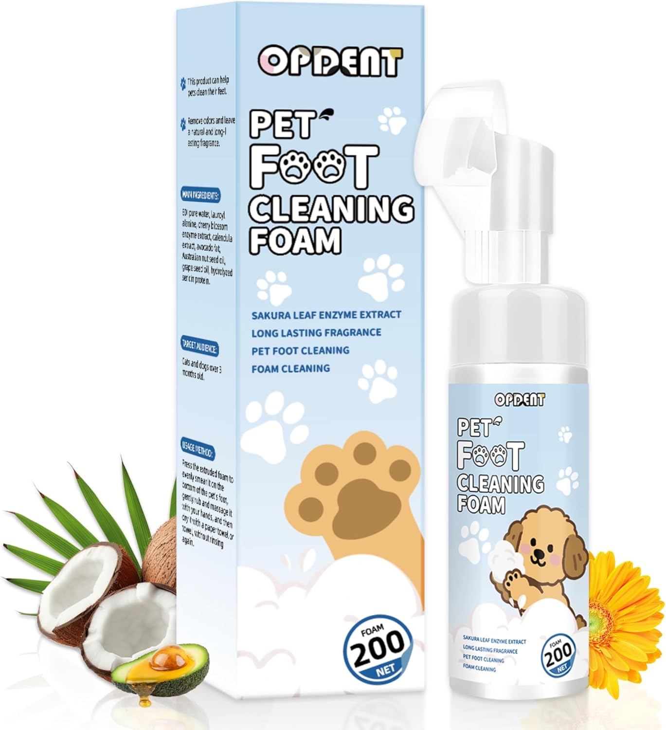 Paw Cleaner for Dogs & Cats - No-Rinse Foaming Pet Foot Washer - paw Cleaner for Dogs Built-in Scrubber Brush for Dirty, Muddy Paws - Dog feet Cleaner (Gardenia)