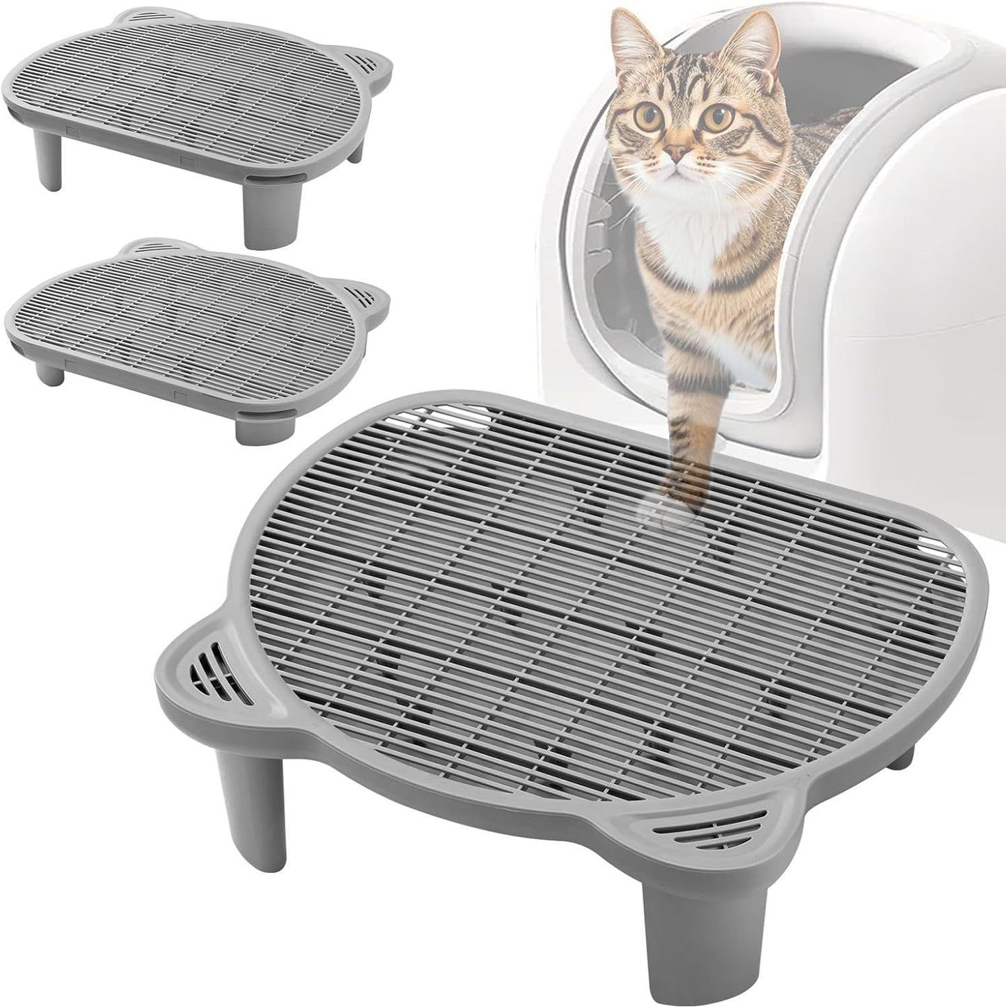 Litter Catching Step for Cat Litter Box, Litter Trap Stool for Automatic Litter Box Self Cleaning, Litter Collection Stairs, Litter Catcher Ramp for Old Geriatric Senior Cat or Kitten