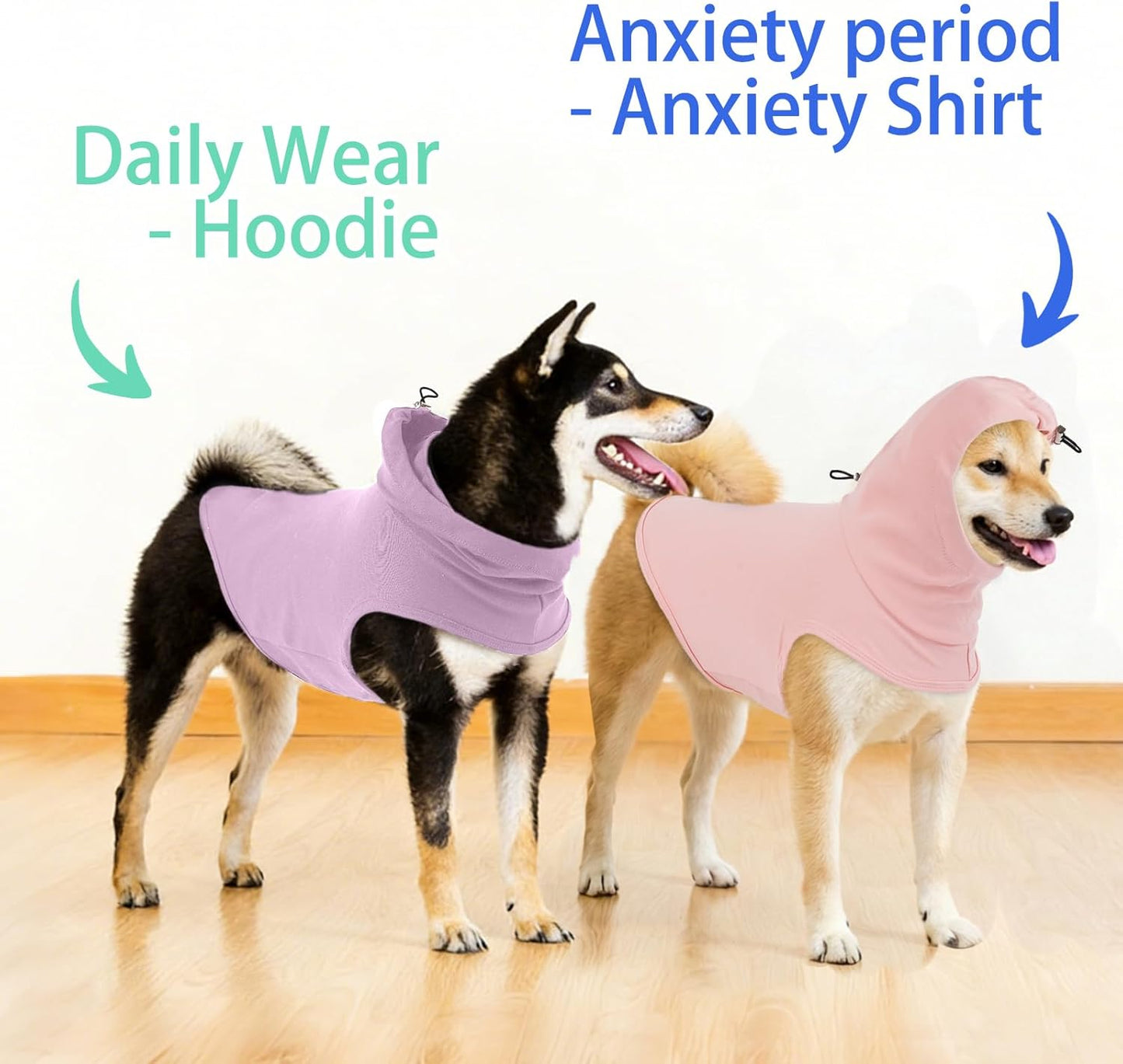 MIGOHI Adjustable Dog Anxiety Vests for Small Dogs, Dog Calming Shirt with Gentle,Constant Pressure for Fireworks,Noise,Comfort Vests for Anxiety, Ear Wrap,New Places,Social Stress, XS,Pink